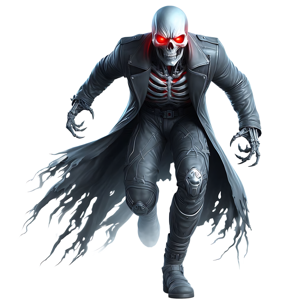 Realistic scary red eyes ghost face running towards for halloween or black friday festival png