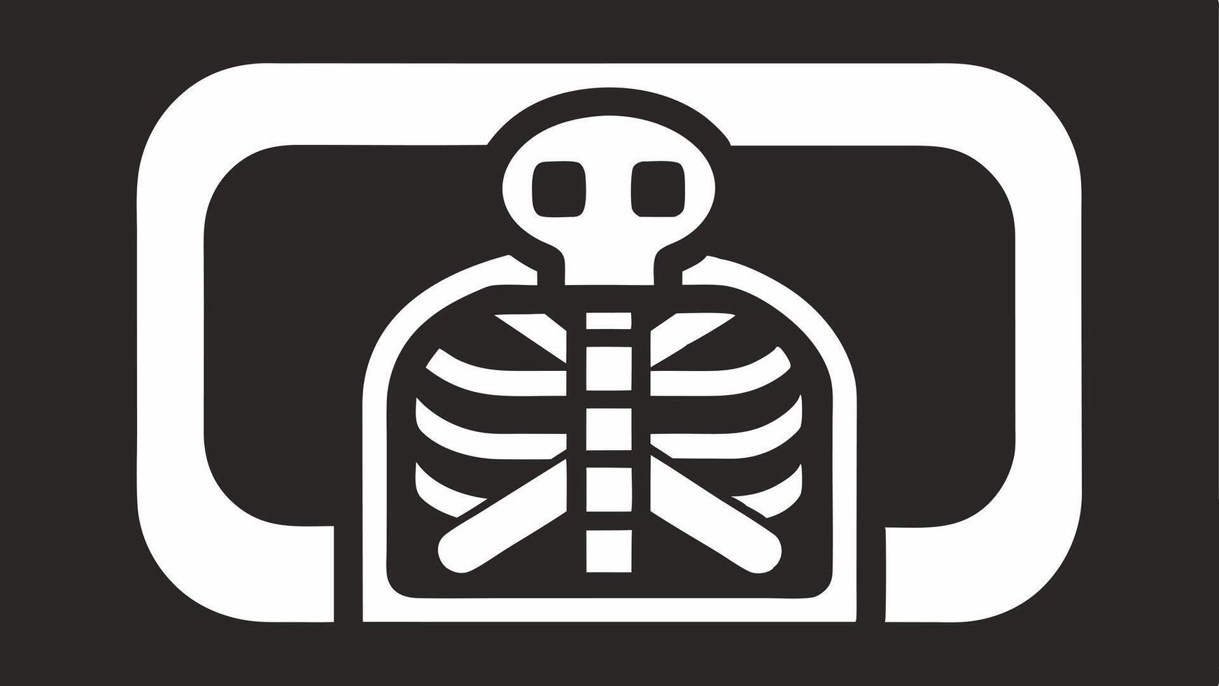 Xray Image A monochrome Xray image icon symbolizing diagnostic imaging and the visual analysis of internal structures.. vector