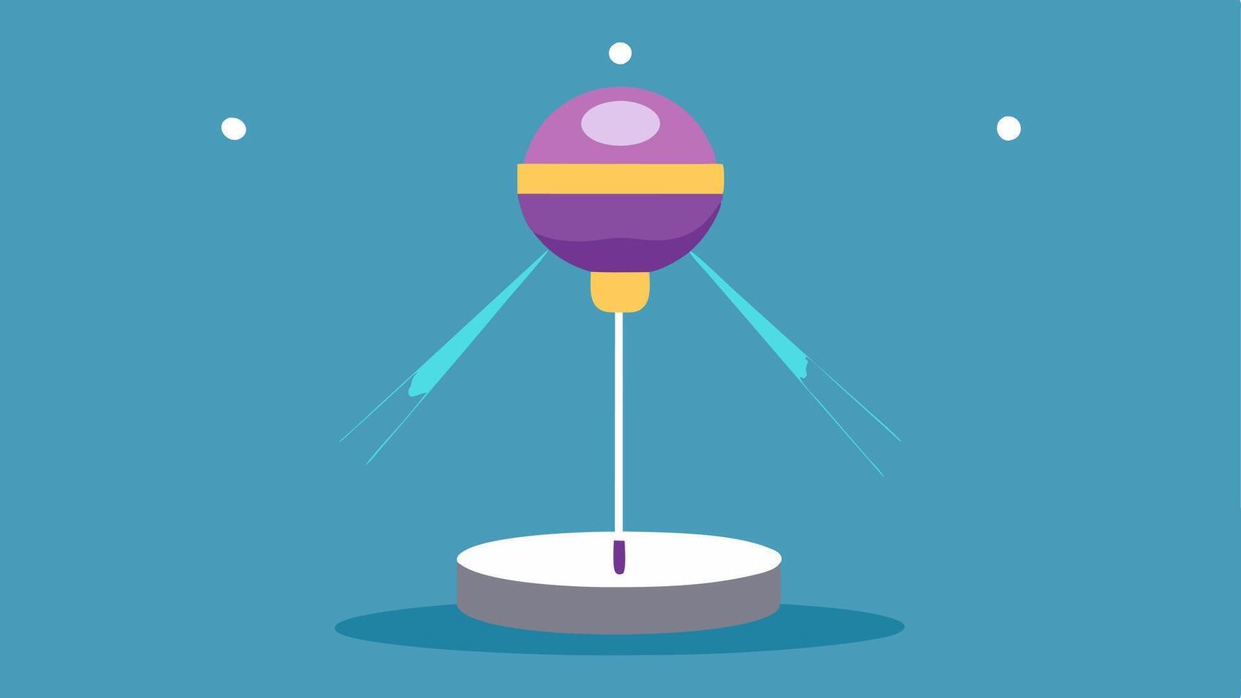 Regenerative Technology Device A simple representation of a futuristic device designed for skin rejuvenation with beams of light illustrating its effects on skin cells.. vector