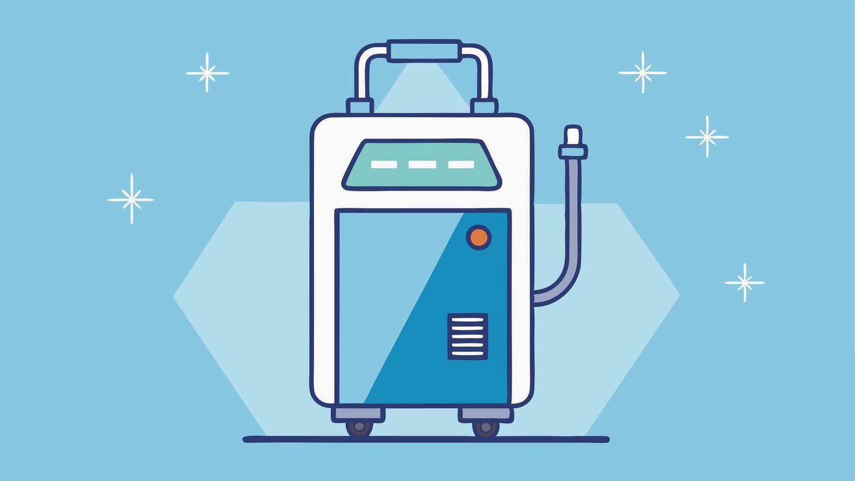 Portable Cryotherapy Unit A sleek illustration of a portable cryotherapy device that utilizes advanced cooling technology showing how it can be used in various settings such as. vector