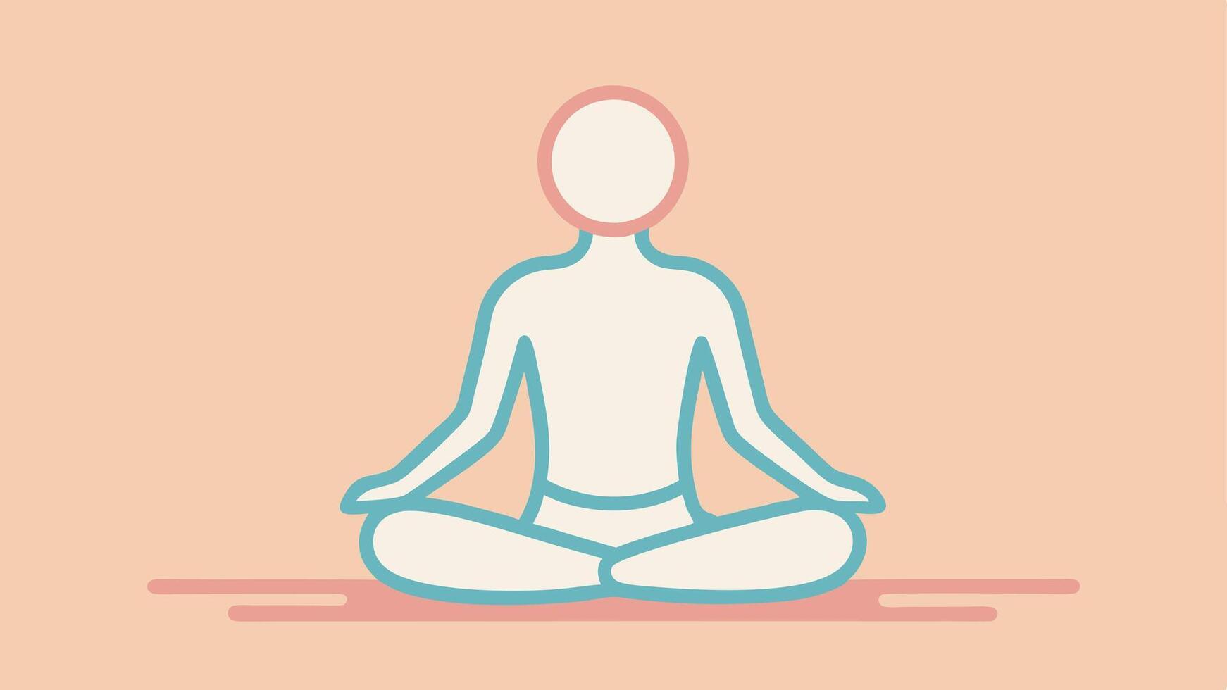 Relaxation Techniques An outline of a person practicing yoga with soft colors in the background conveying the impact of relaxation on boosting immunity.. vector