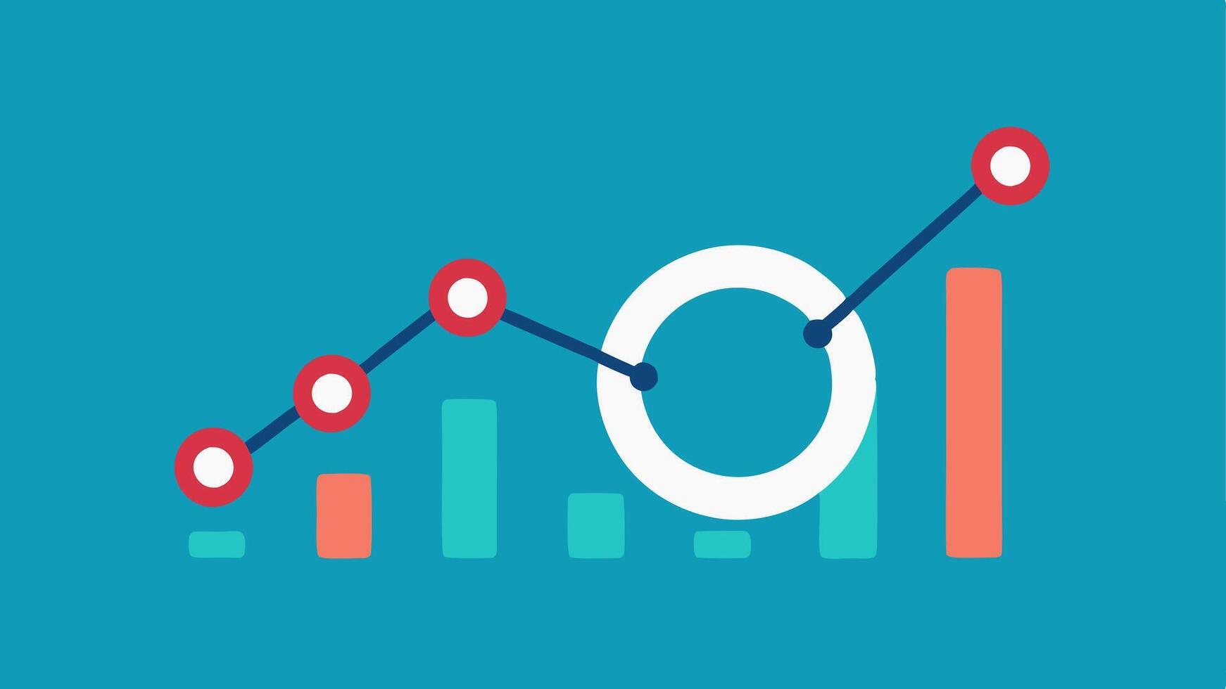Recovery Metrics Chart A simple line graph that illustrates recovery metrics over time with the smart ring featured as the data collection point.. vector