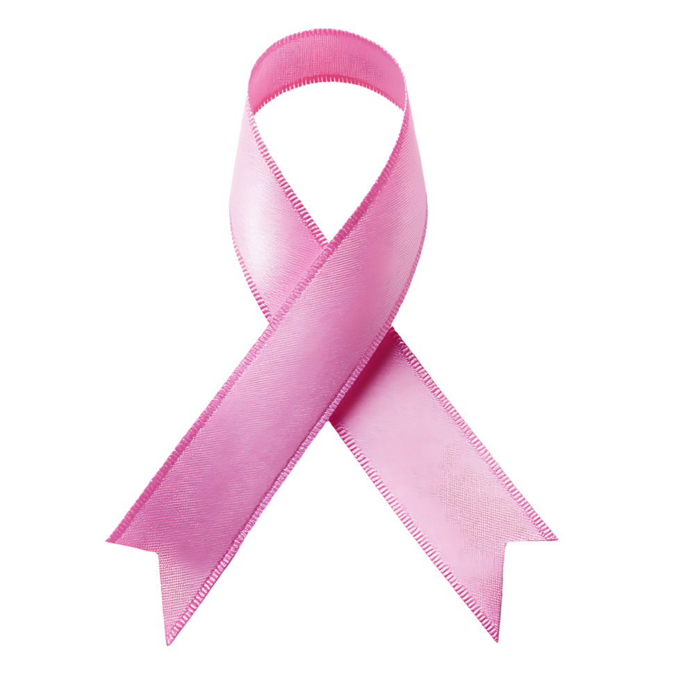 Pink ribbon symbolizing awareness and support for breast cancer png
