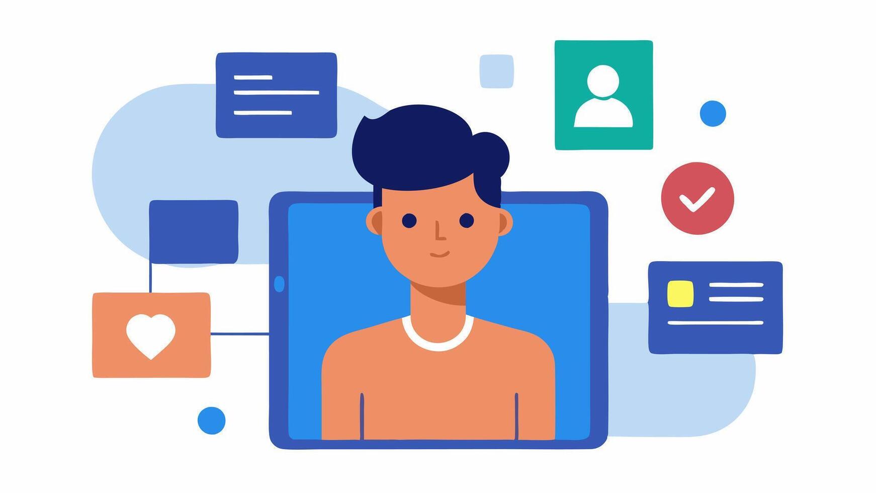 User Profile Customization A character customizing their profile on the app showcasing options to input health data and preferences with a visual focus on usercentric design.. vector