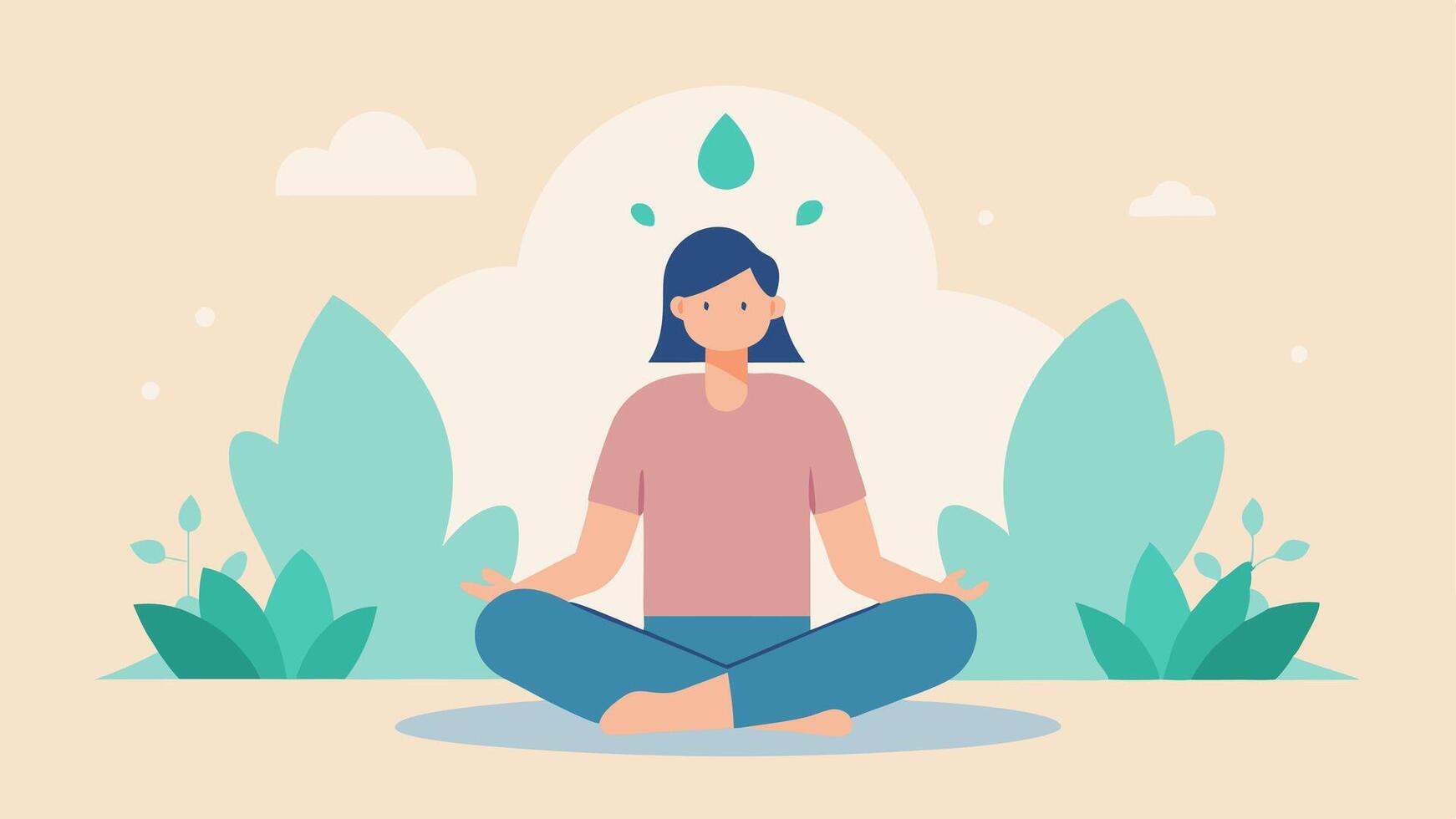 Wellness Focus A patient engaging in meditation after receiving stem cell therapy emphasizing holistic wellness and mental health with soft colors and nature elements in the. vector