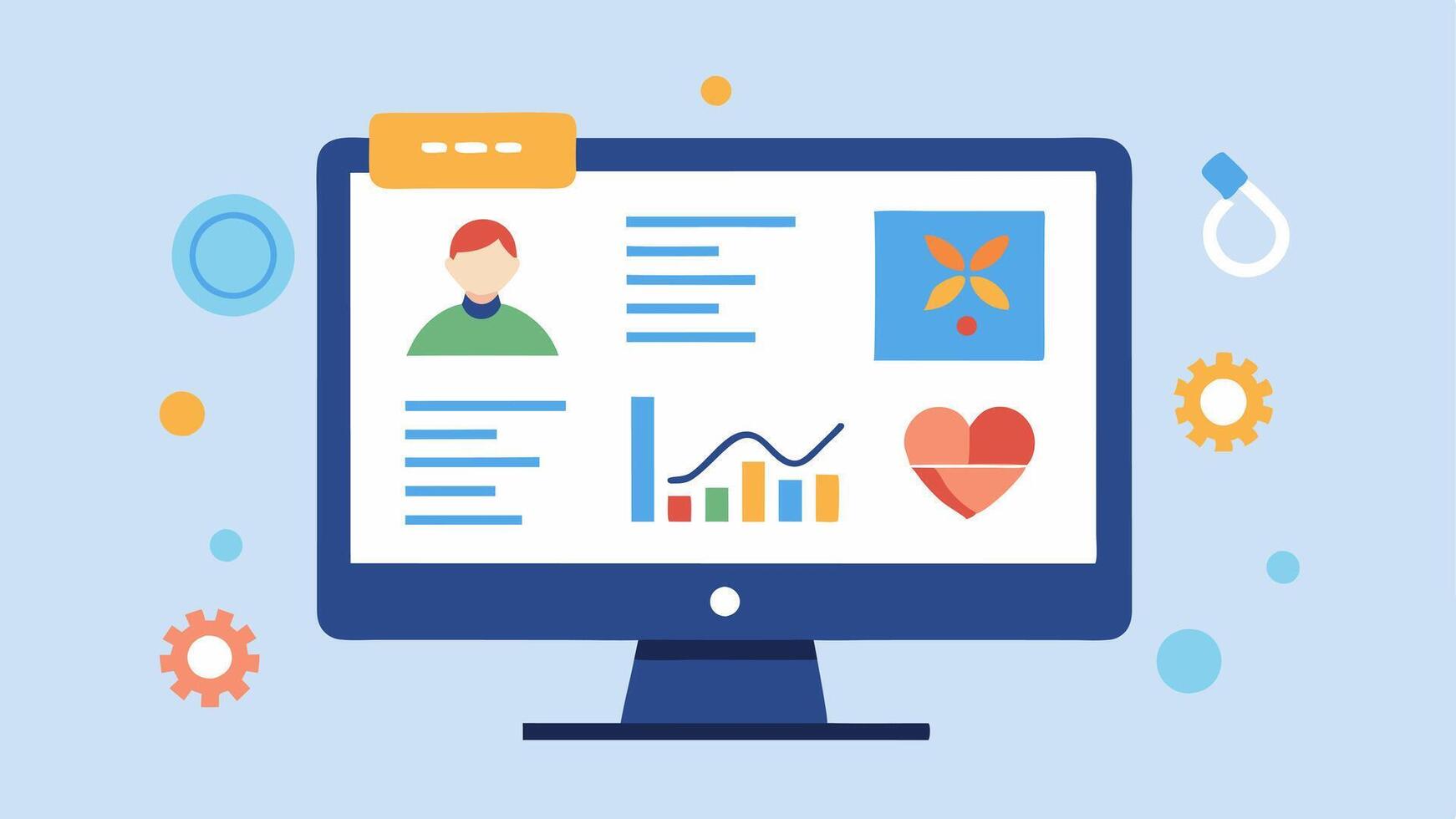 Results Report Creation A final report being generated on a computer screen showcasing a summary of genetic findings and personalized health recommendations to support patient. vector