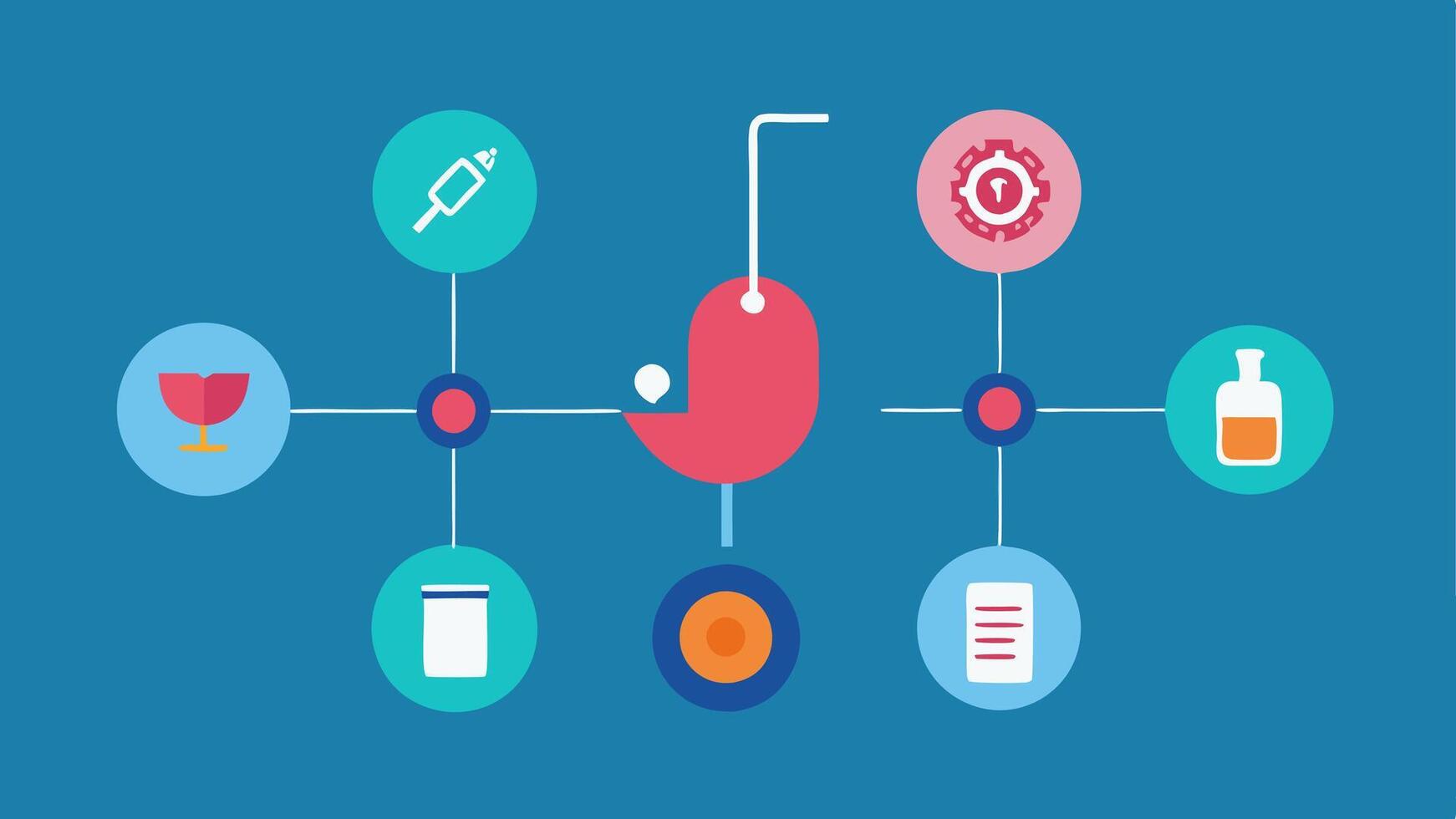 Stem Cell Therapy Pathway A flowchart graphic highlighting the steps of stem cell therapy from extraction to treatment showing each key phase with icons representing the scientific. vector