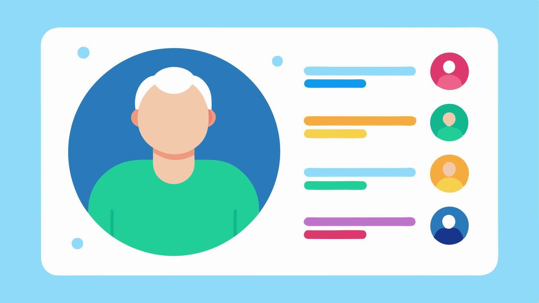 User Profile Screen A digital profile interface showing a patients name and age at the top below which are two circles side by side displaying the chronological age in one and. vector