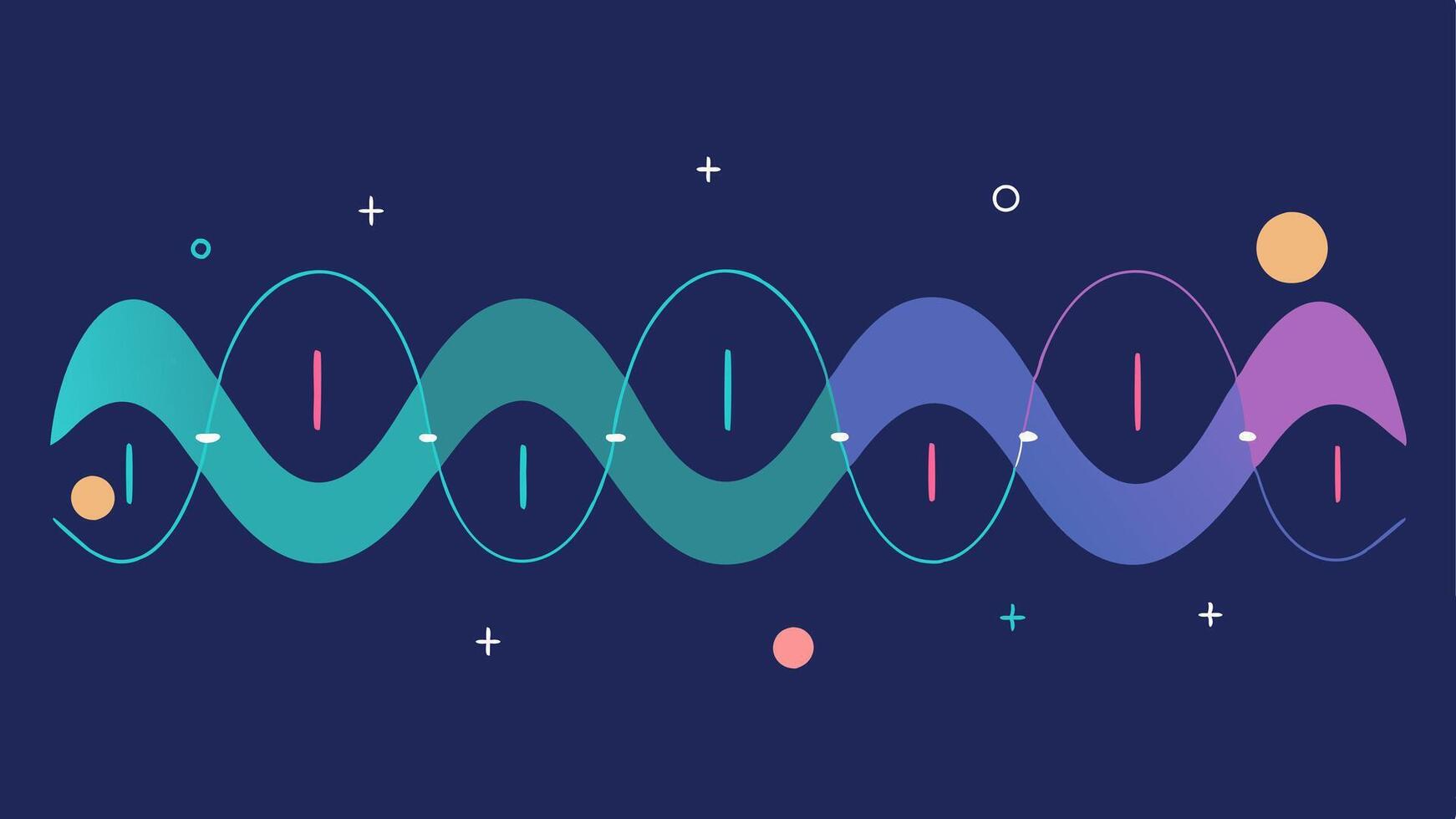 Sleep Quality Graph A representation of sleep data with a waveform graph showing hours of sleep quality of sleep and REM cycles using soothing colors.. vector