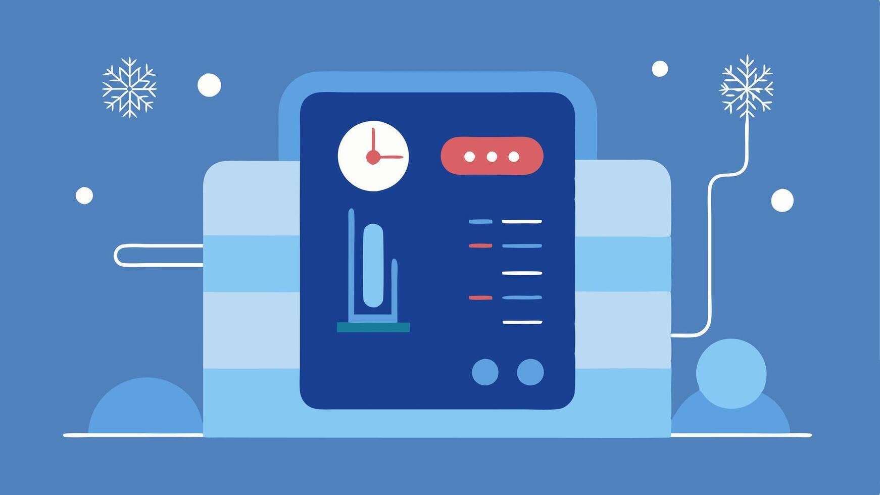 User Interface Animation An animated representation of the cryotherapy machines user interface highlighting features like start pause and stop with a graphical display of the. vector