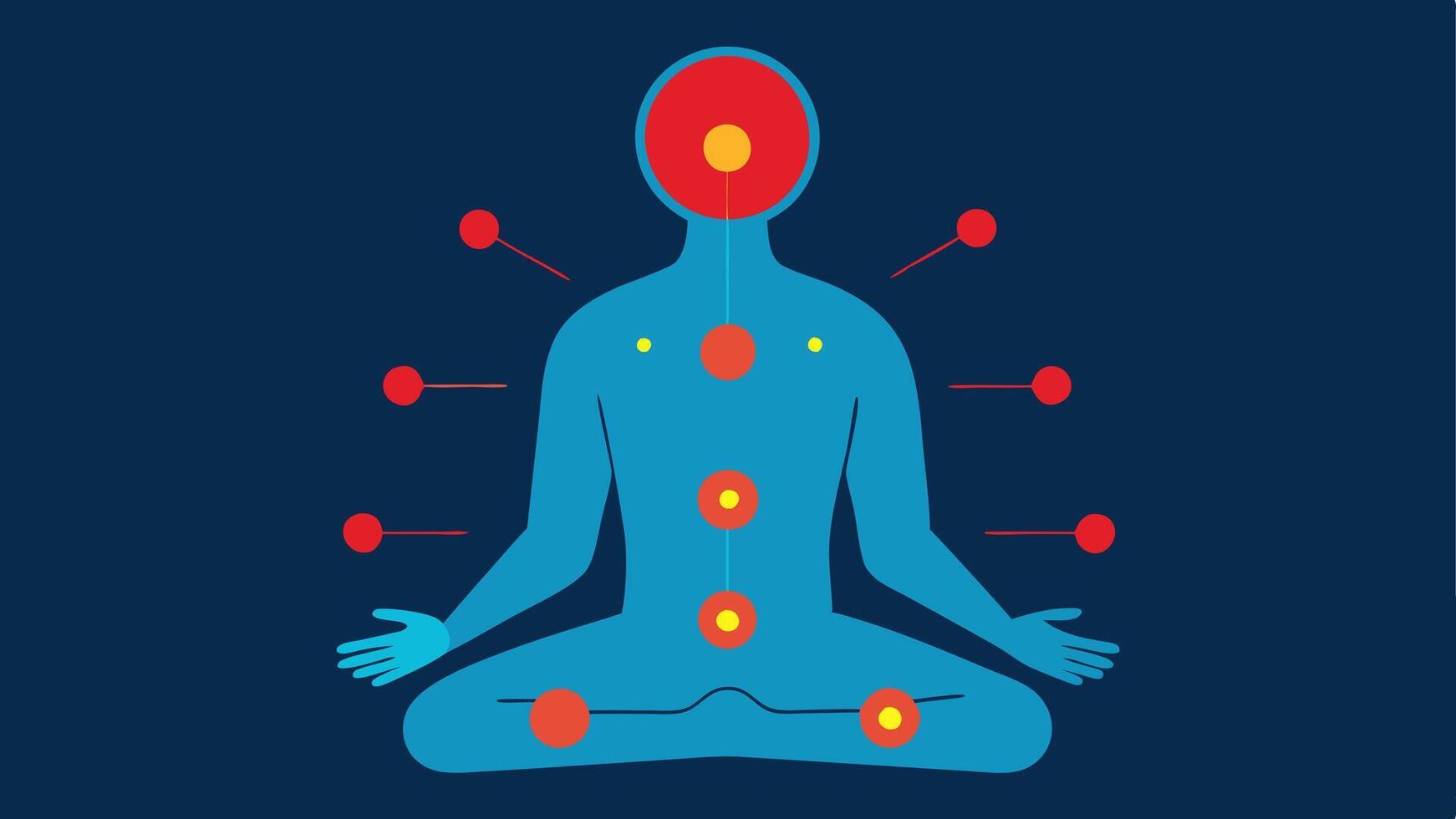 Therapeutic Elements A visualization of energy pathways shows how infrared light trates the skin of the person sitting comfortably inside boosting wellness.. vector