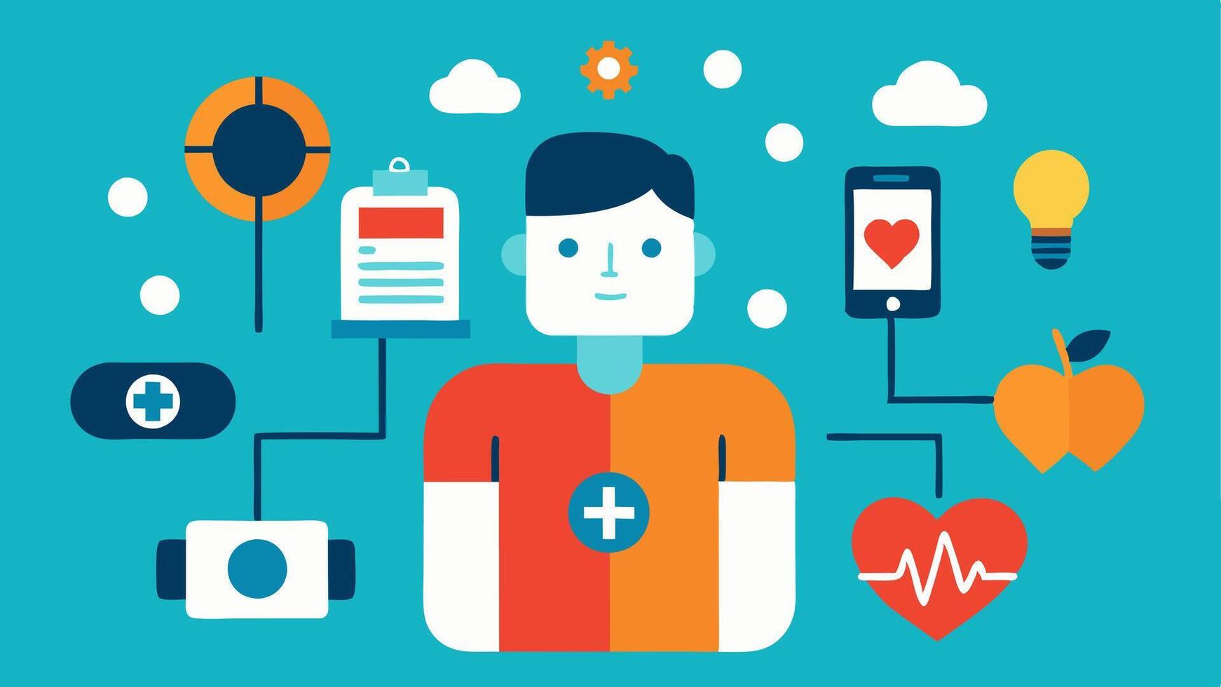 These descriptions can serve as visual ideas for illustrations in the domain of health technology and wearables.. vector