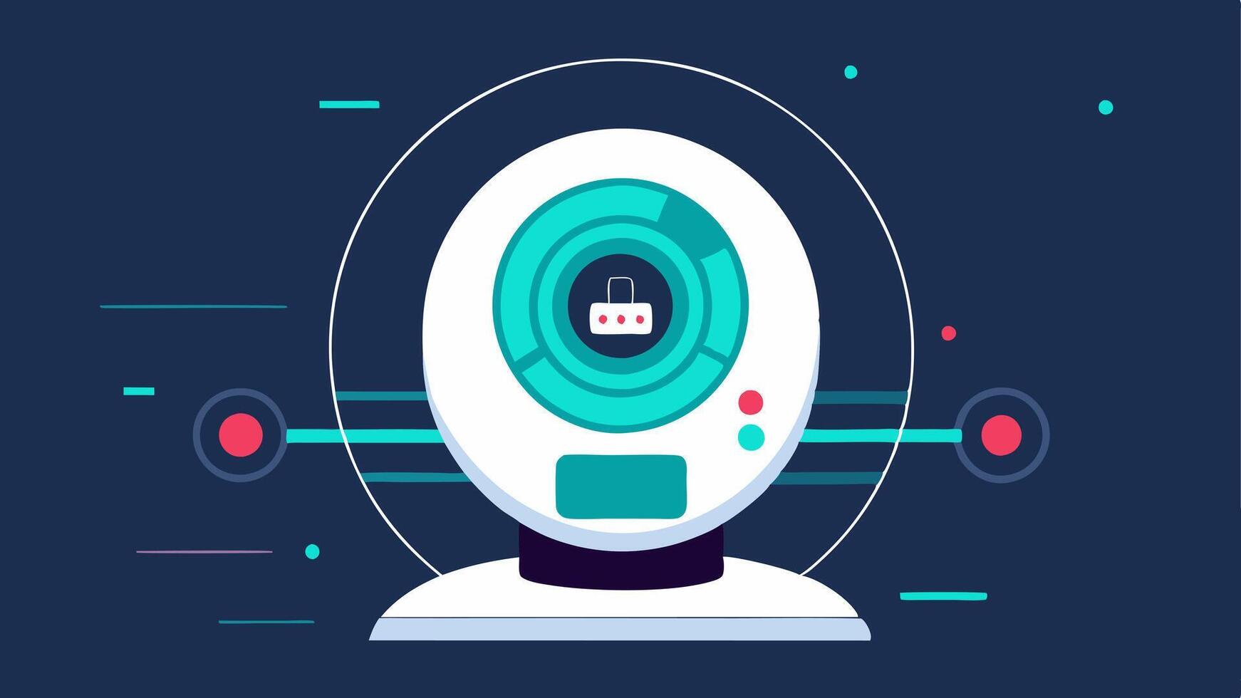 Scan Functionality A futuristic device with a circular scanning head that can be moved over the body illustrated with scanning lines and a digital display showing a list of. vector