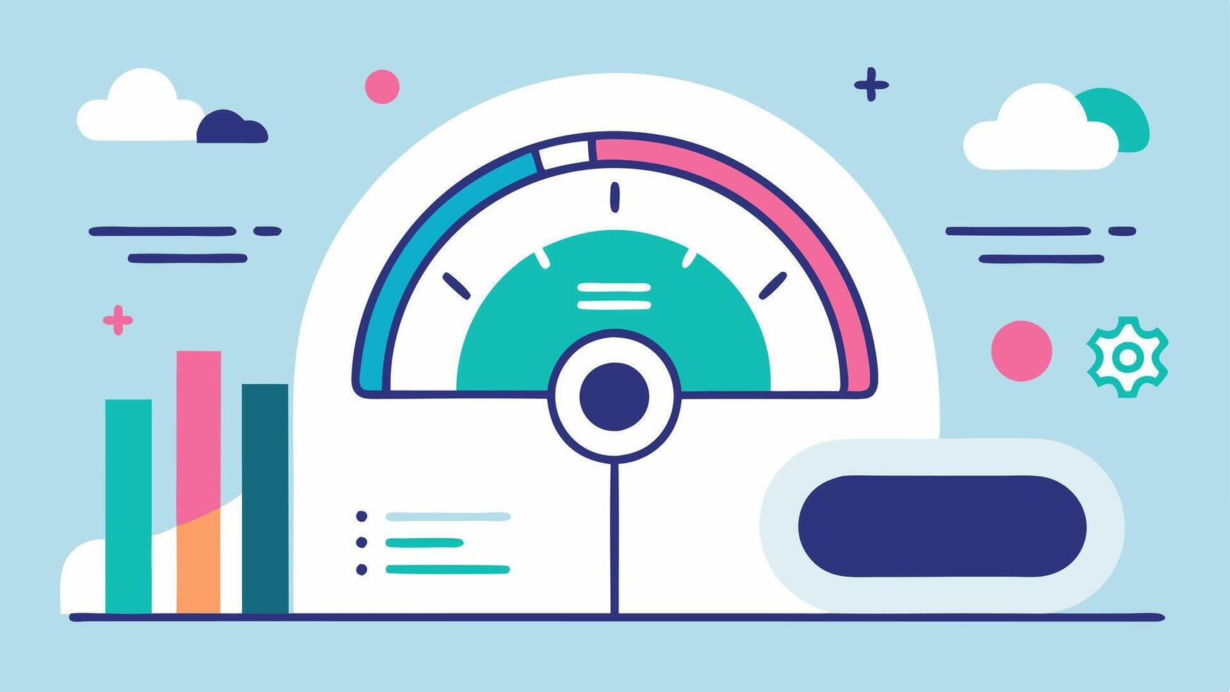 System Check Screen An illustration of a diagnostic portion of the MRI interface displaying system health and performance metrics with bar graphs and numerical indicators.. vector