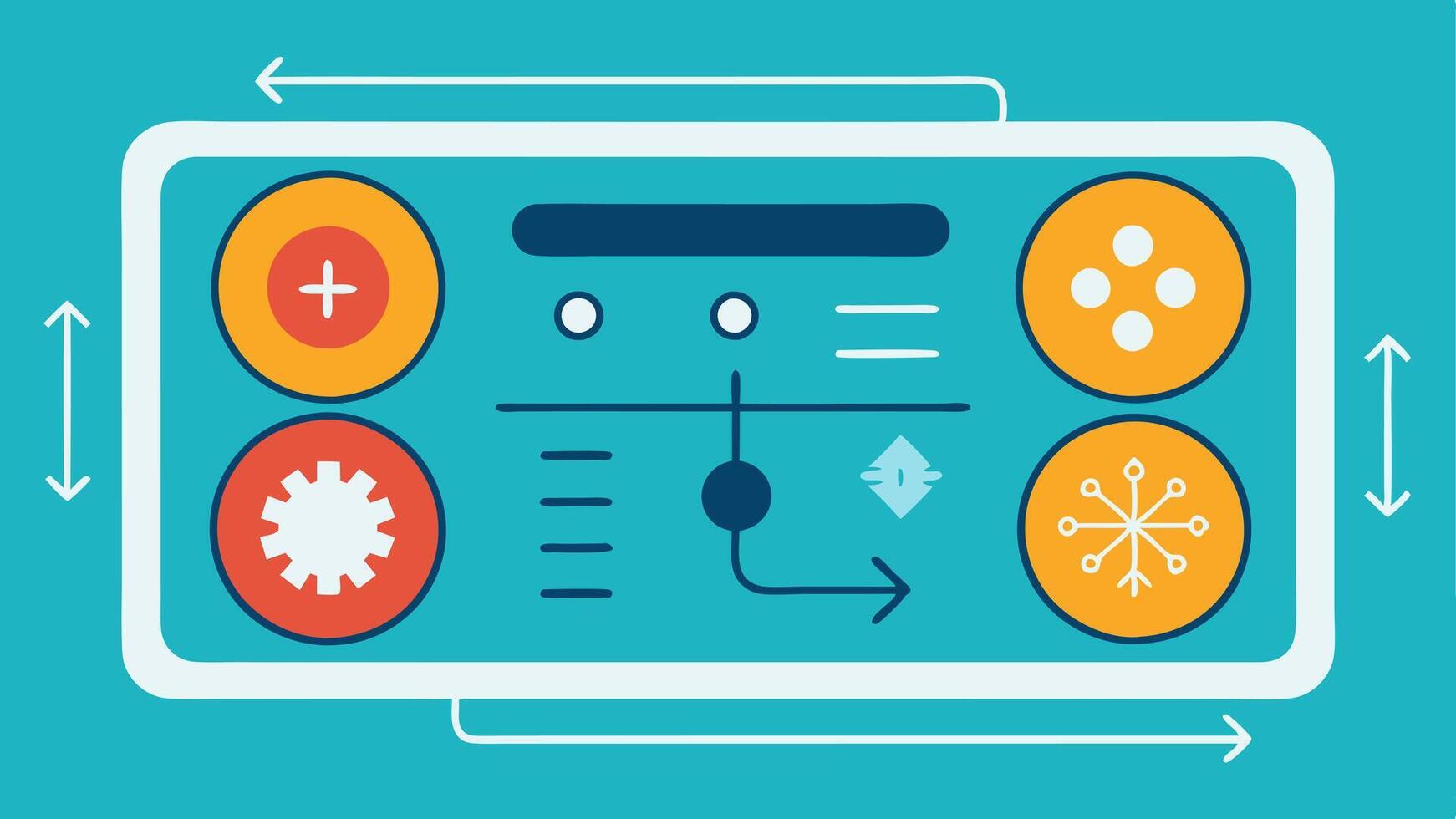 Temperature Controls A digital interface panel displaying various temperature settings with arrows and icons indicating temperature controls showing users how they can personalize. vector