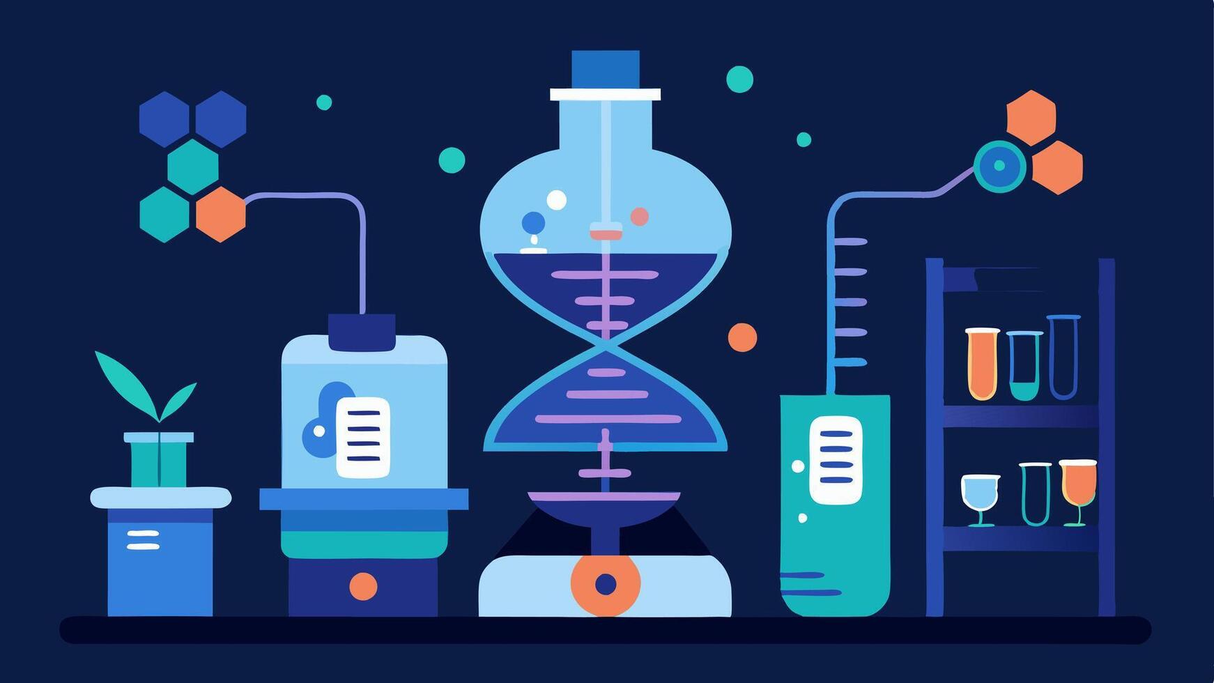 These illustrations would convey the innovative and collaborative nature of gene editing technology within a futuristic lab setup.. vector