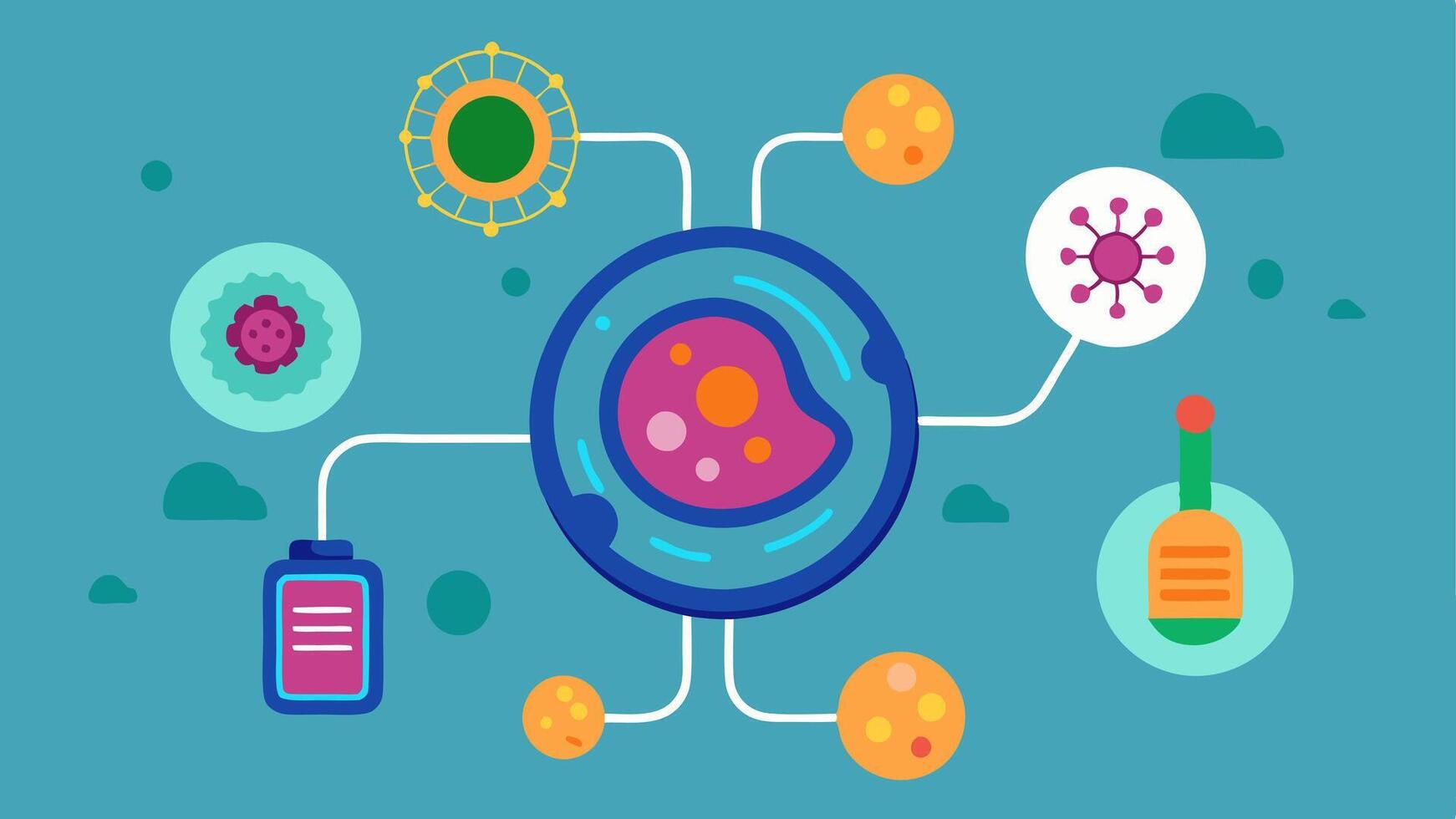 These illustrations can help communicate the concept of cellular regeneration technology in a visually engaging and educational way.. vector