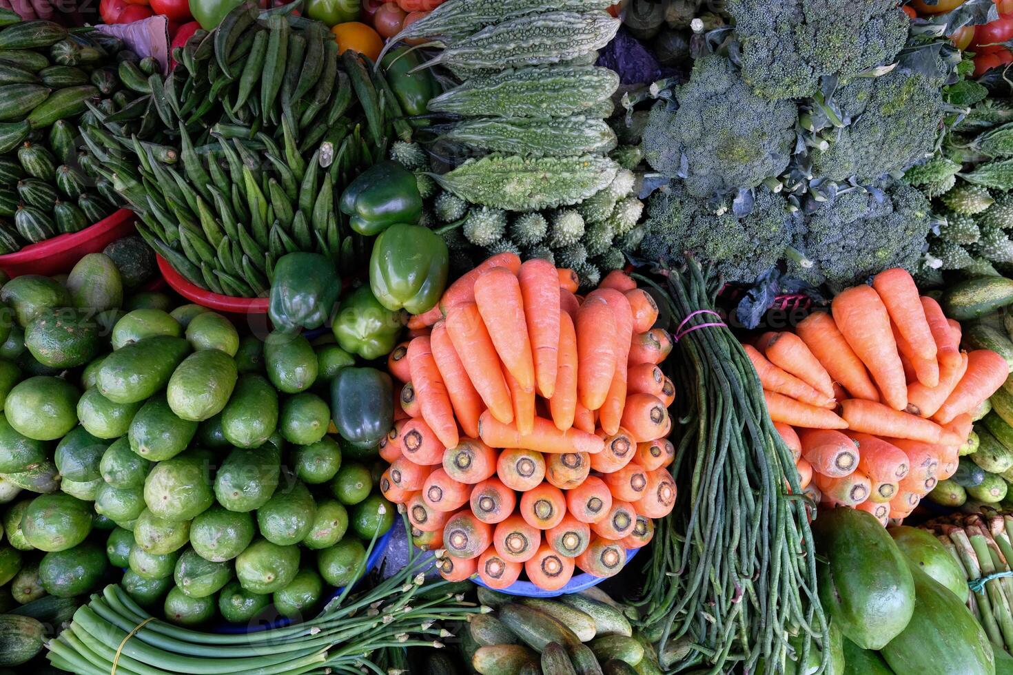 A Vibrant and Colorful Assortment of Freshly Harvested Vegetables and Greens Await You photo