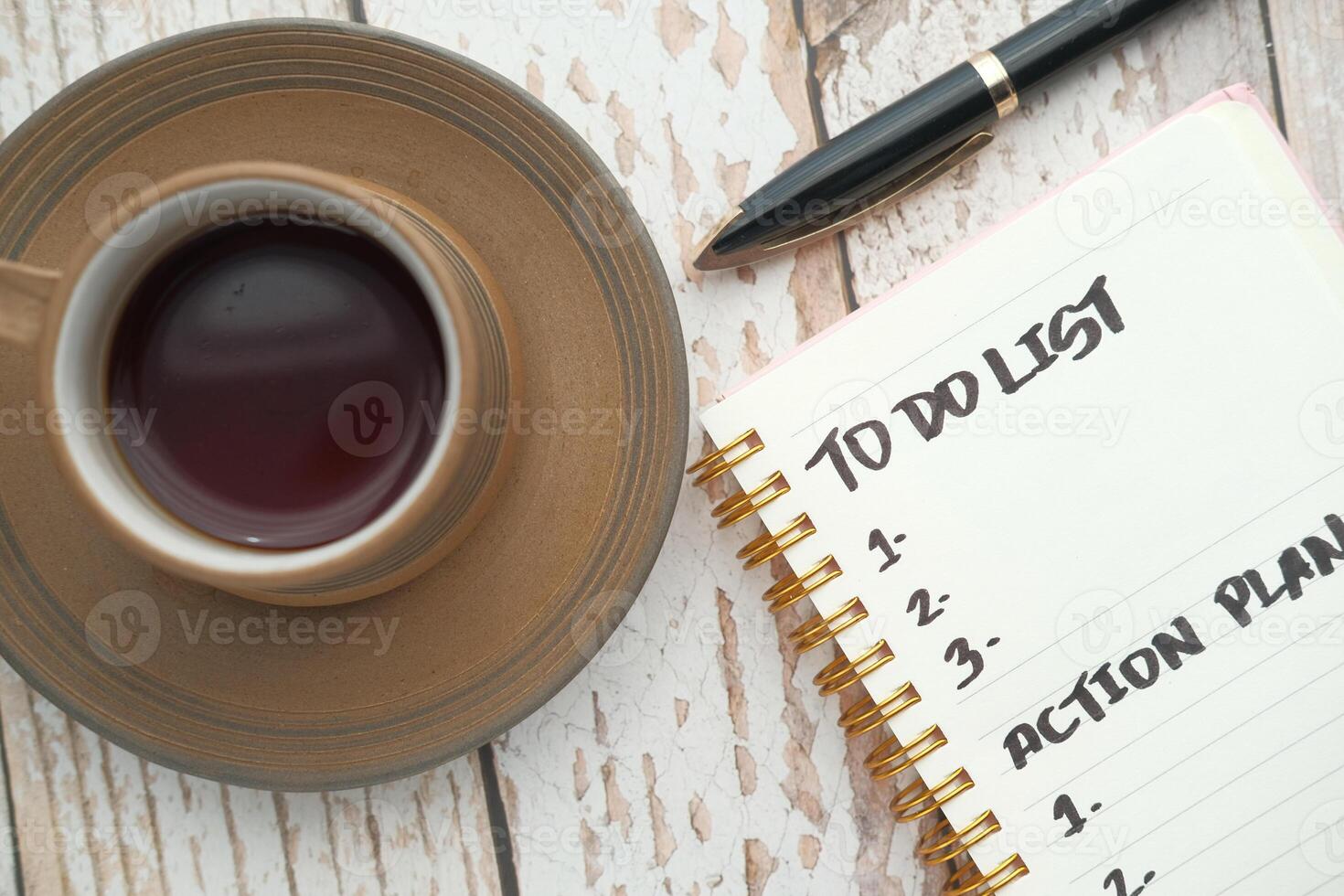 An Organized Workspace Featuring Coffee and a Comprehensive ToDo List for Efficiency photo