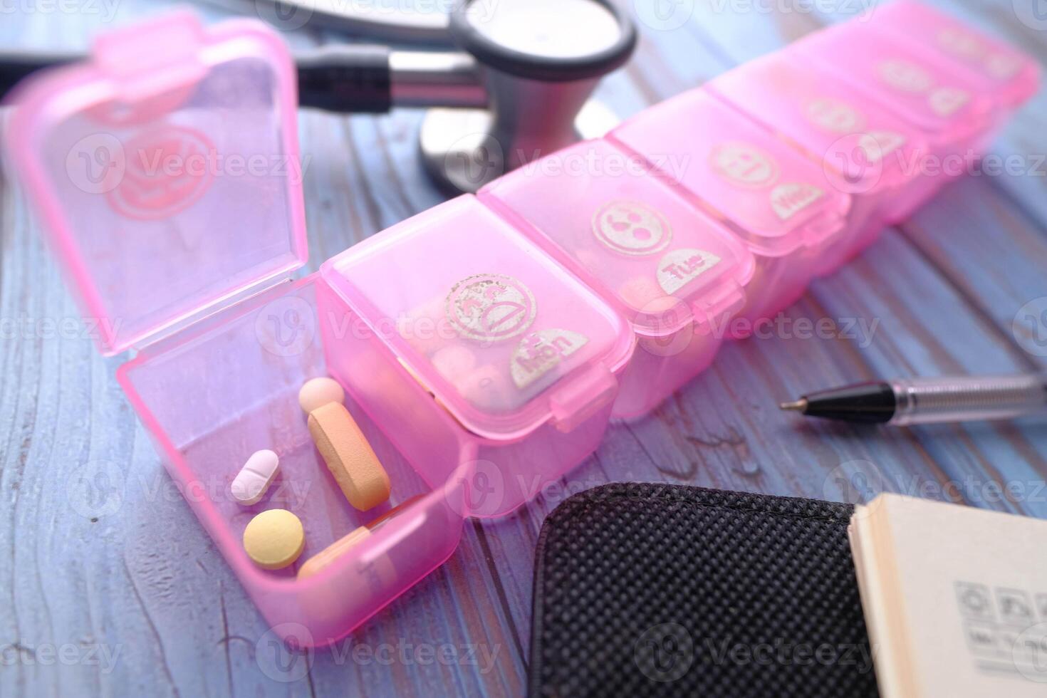 This Colorful and Stylish Weekly Pill Organizer is designed for easy Medication Management photo