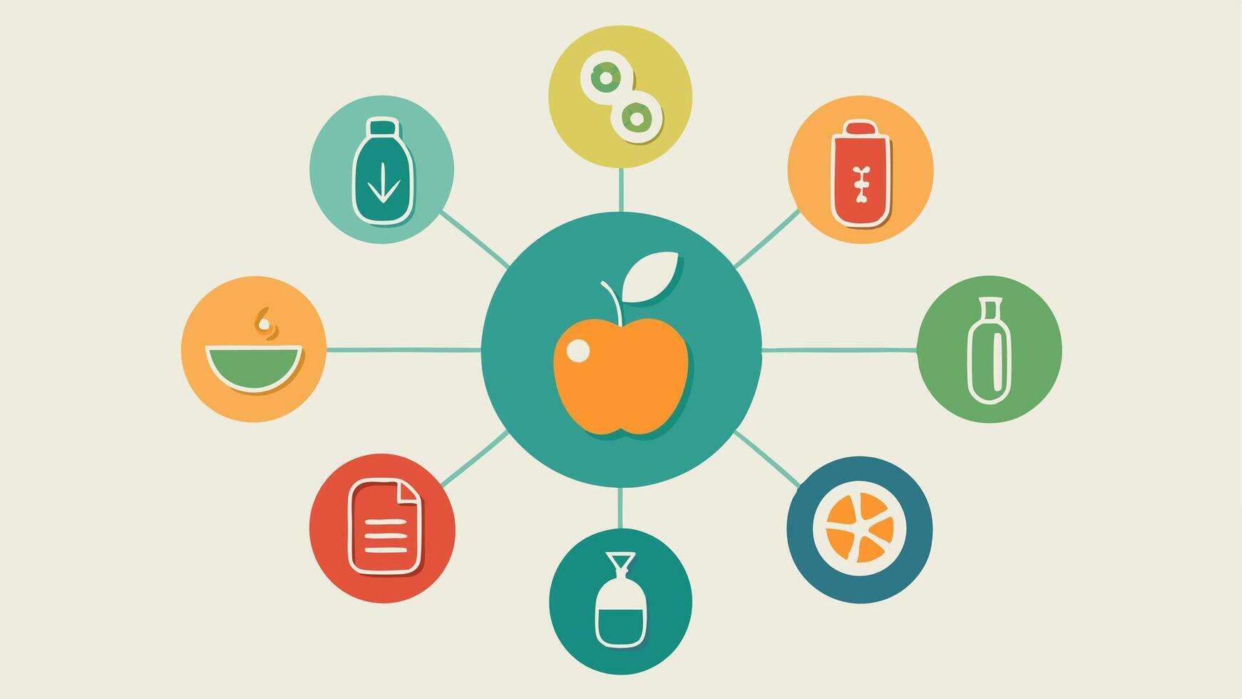 Vitamin Infographic with Icons An organized chart featuring icons for different vitamins and minerals with information on their specific health benefits and how they can be. vector