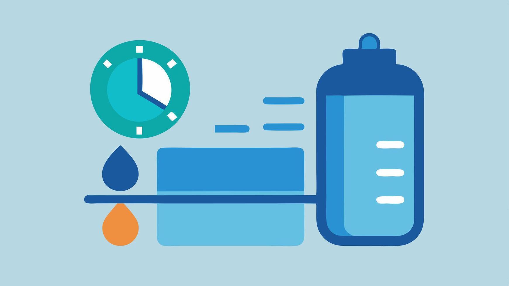 Water Intake Tracker A visual representation of water consumption with a stylized water bottle icon and a fill gauge that fills up as users log their intake throughout the day.. vector