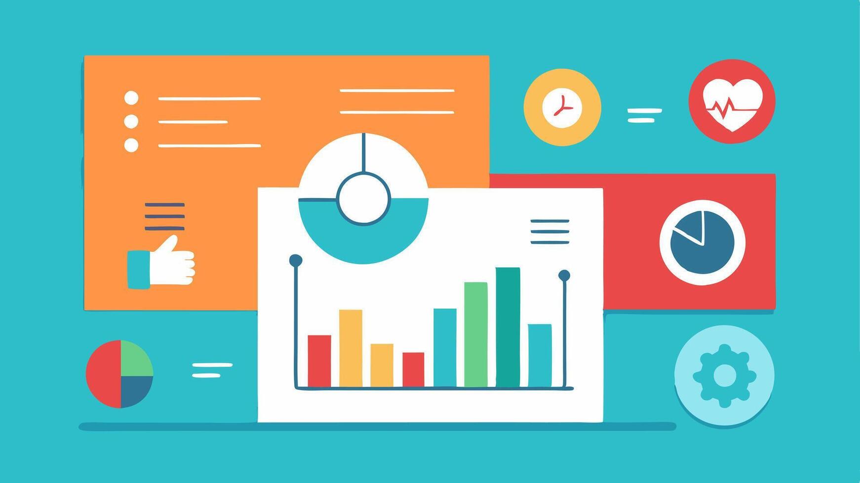 These descriptions can serve as inspiration for visual elements within a Health Metrics Dashboard making it engaging and informative for users.. vector