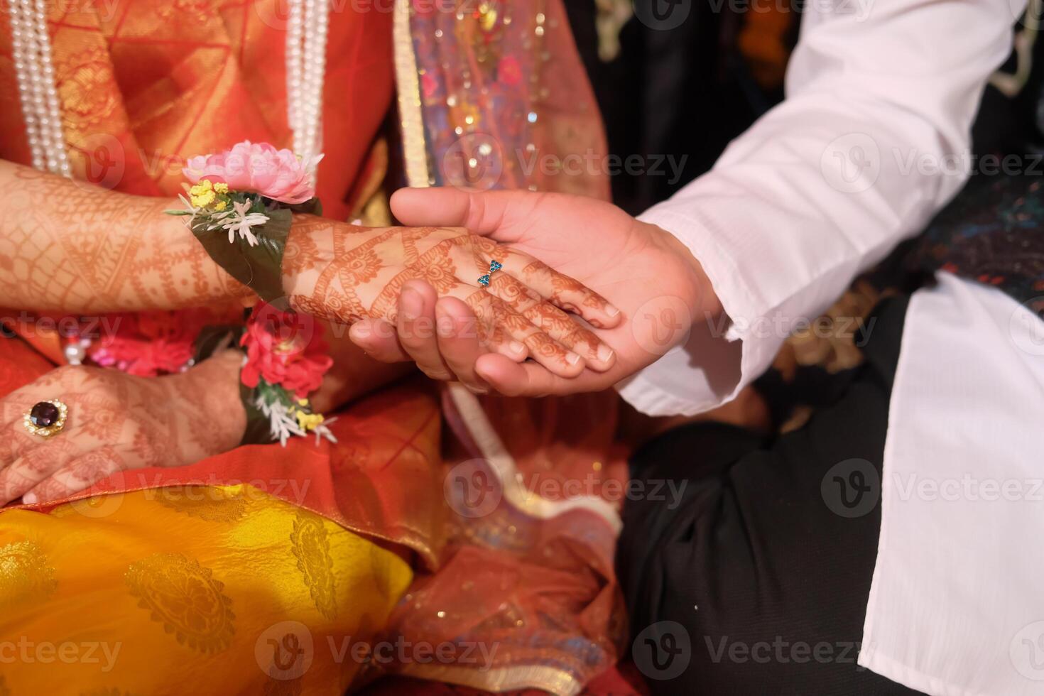 The Traditional Indian Wedding Ritual, the Hand Ceremony, holds great cultural significance photo