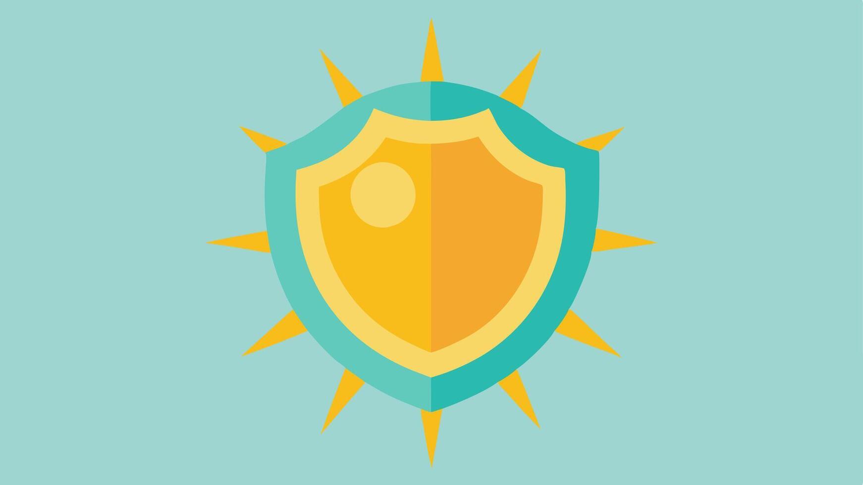 Sun Protection A sun with a protective barrier around it symbolizing the role of sunblock in preserving collagen health.. vector