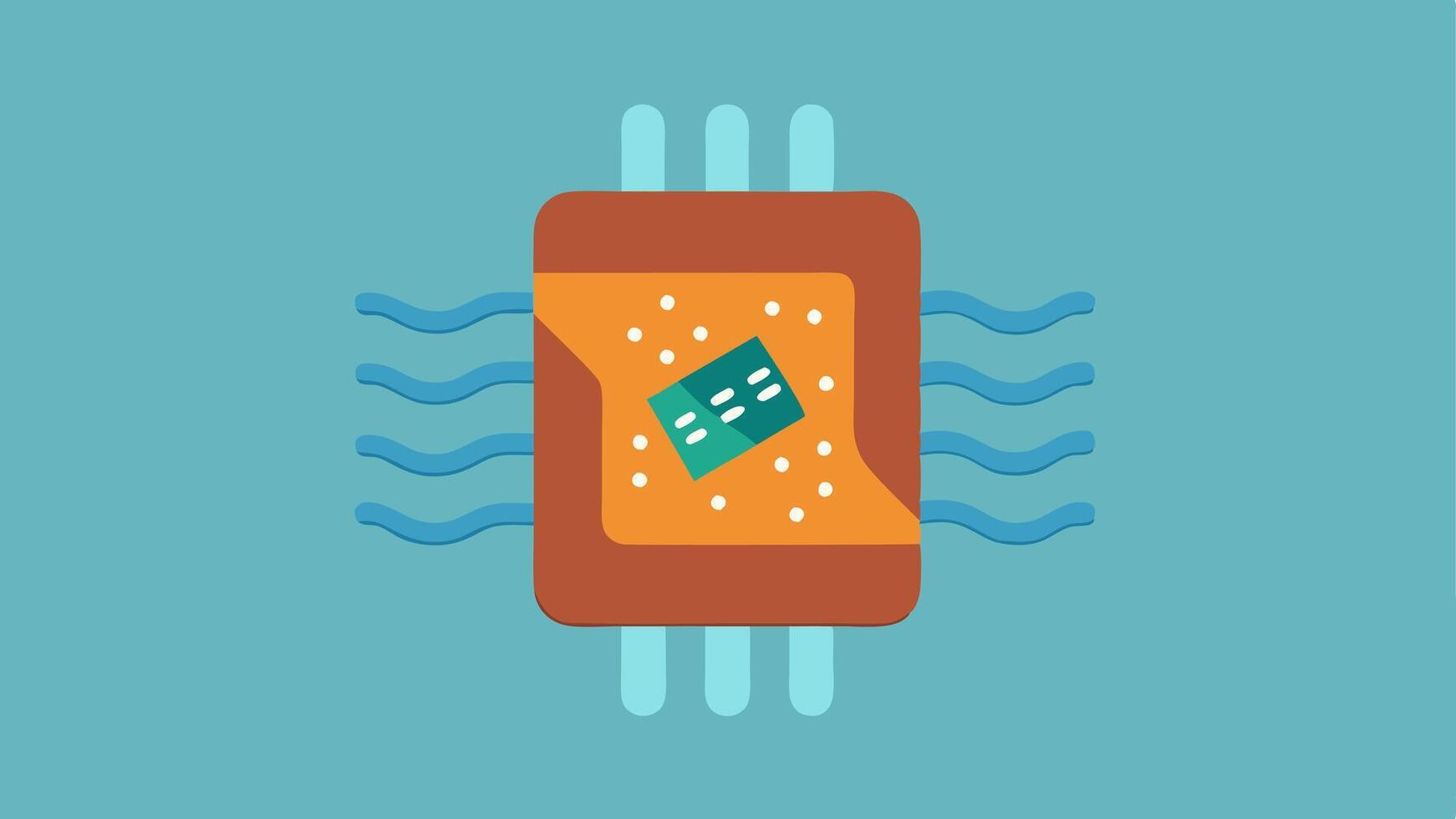 Smart Fabric A swatch of advanced fabric embedded with tiny sensors displaying how it can change color or function based on environmental conditions like temperature or humidity.. vector