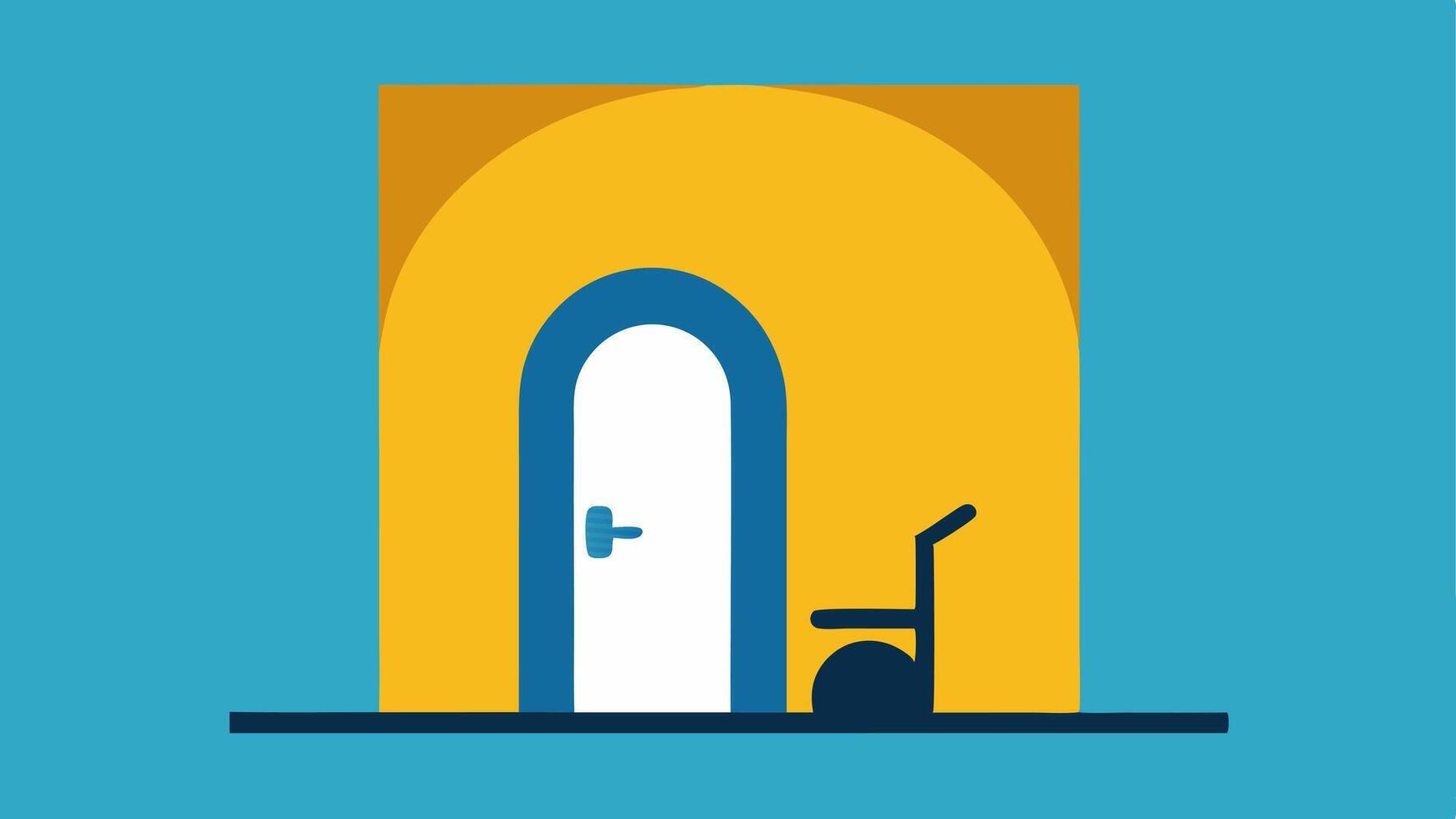 Wide Doorways An open doorway depicted wider than average with a wheelchair icon symbolizing accessibility for mobility devices.. vector