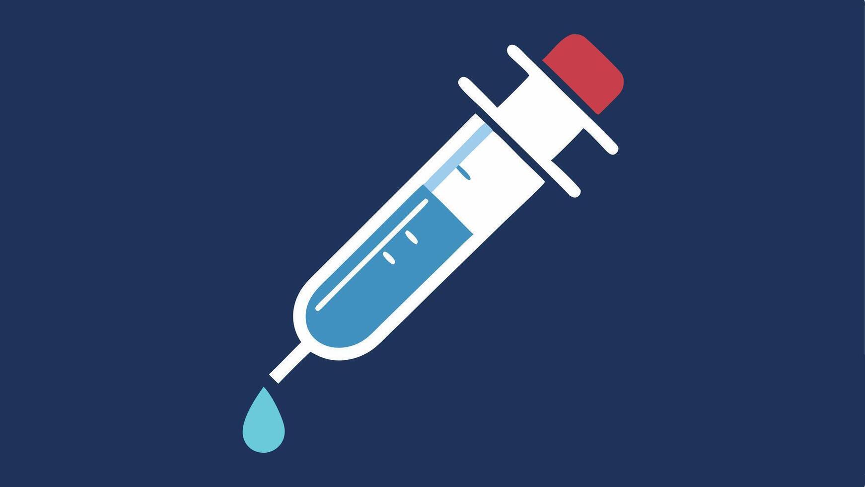 Stimulating Factor An icon representing a syringe or dropper with a glowing effect to symbolize the application of collagenboosting substances in therapy.. vector