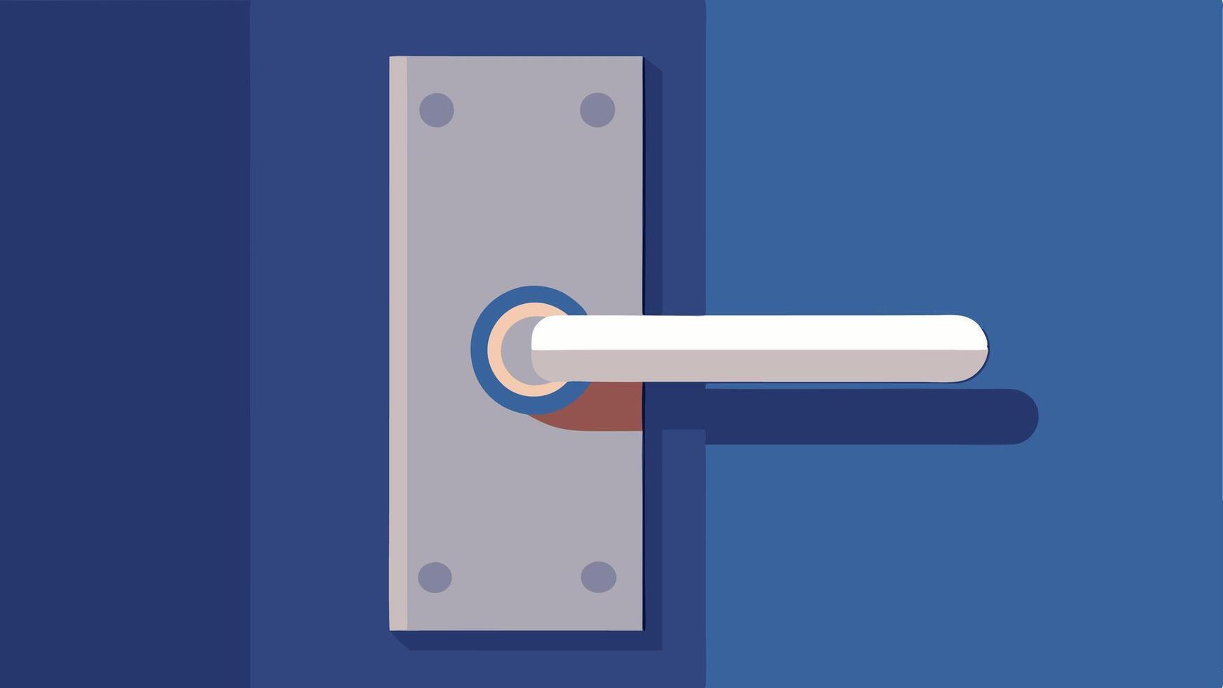 Lever Door Handle A closeup view of a door with a leverstyle handle instead of a highlighting ease of use for those with limited hand strength.. vector