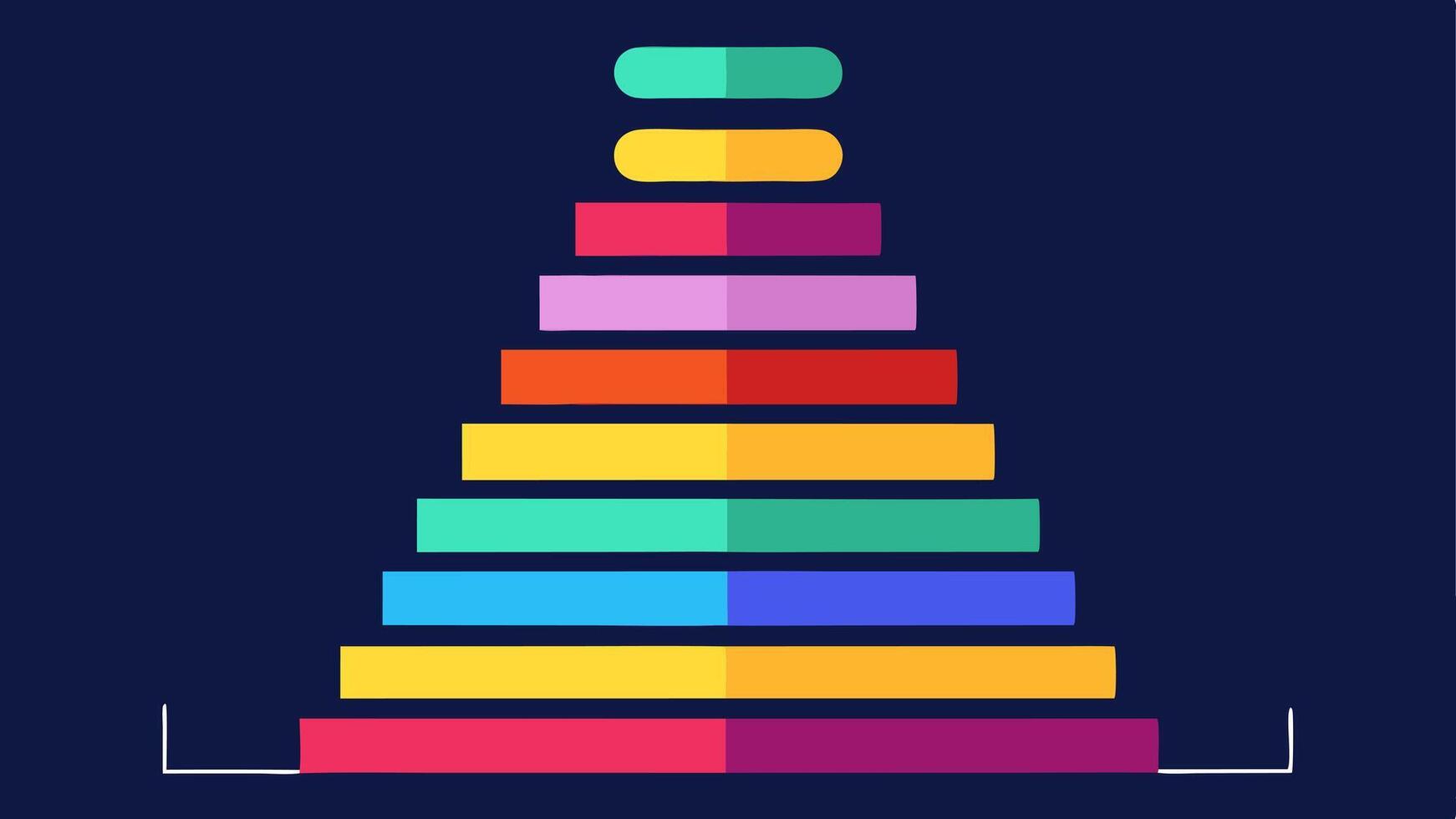 Stacked Area Chart An area chart that visually represents the cumulative gene expression levels across various conditions over time displaying the contributions of individual genes. vector