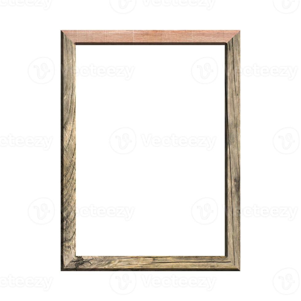 Wooden frame with isolate white background. For use on paper A4 size photo