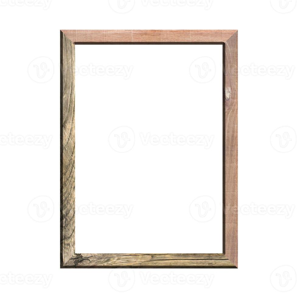 Wooden frame with isolate white background. For use on paper A4 size photo