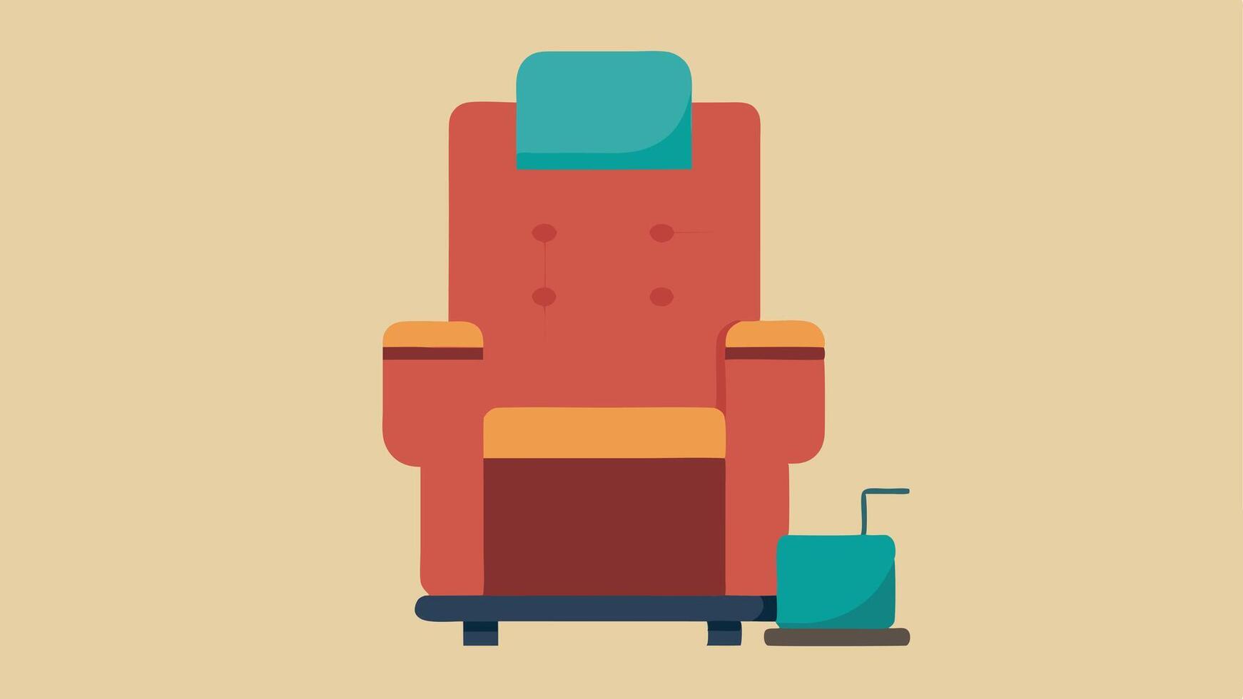 Lift Chair A cozy lift chair recliner with plush cushions and side pockets designed for ease of access showing an individual being gently lifted up.. vector