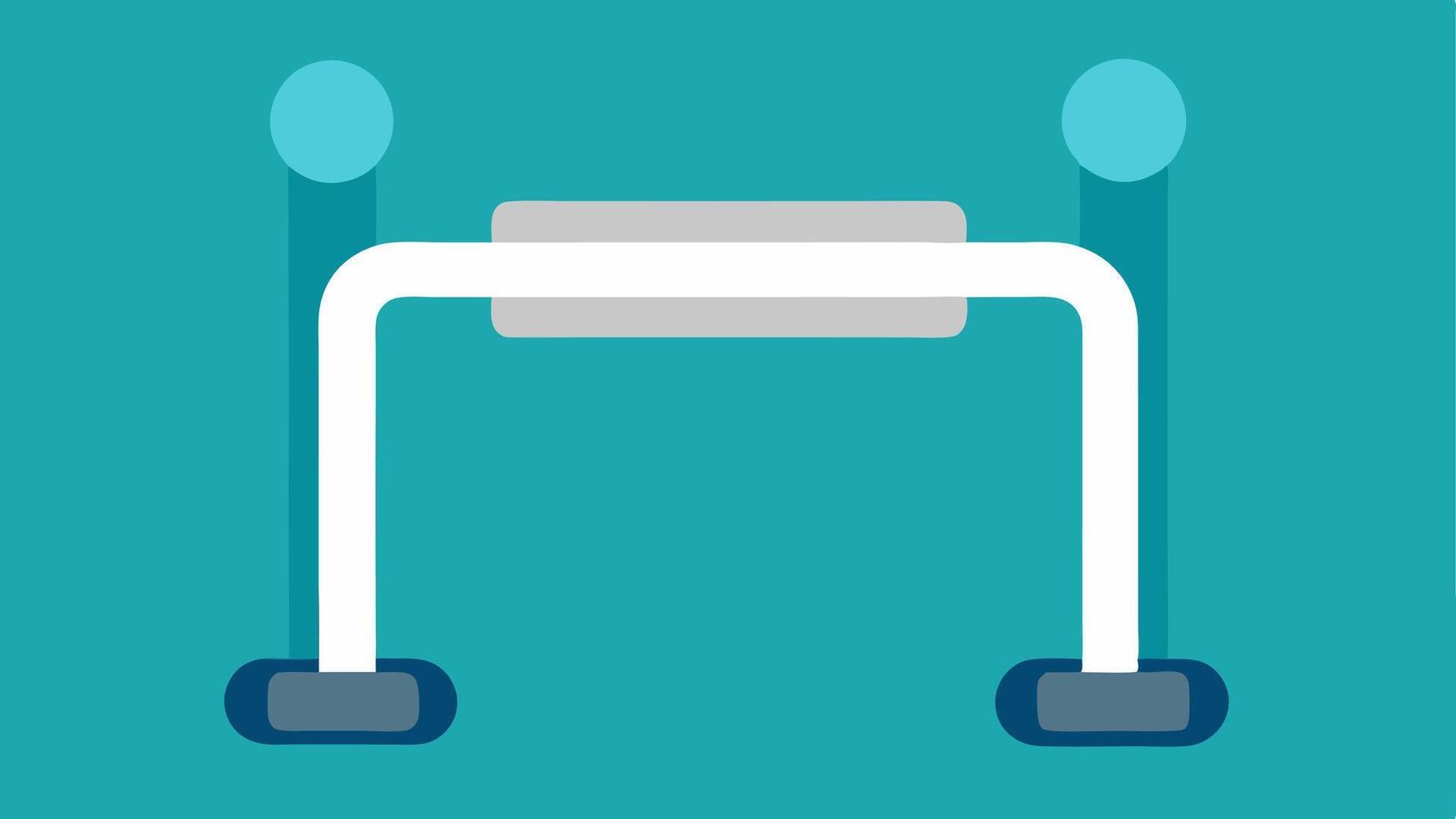 Grab Bars Illustration A closeup illustration of a equipped with grab bars on either side highlighting their position and utility for support.. vector