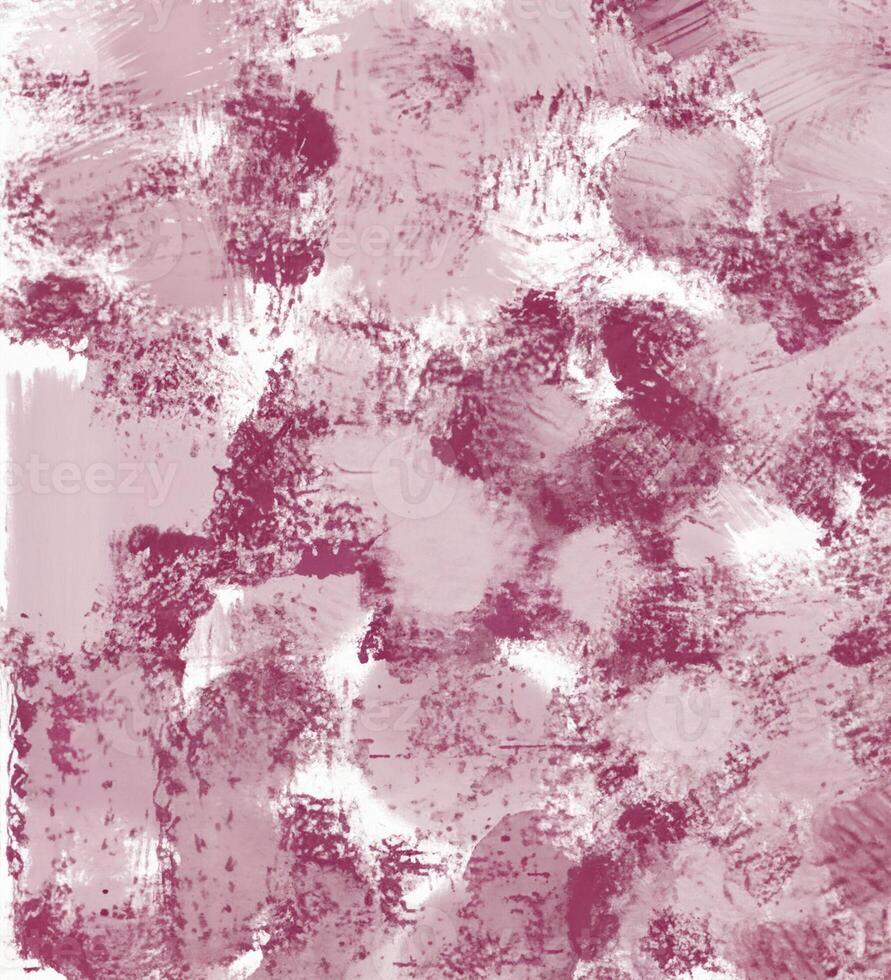 Seamless abstract pattern with pink brushstrokes and textured elements on a light background. photo