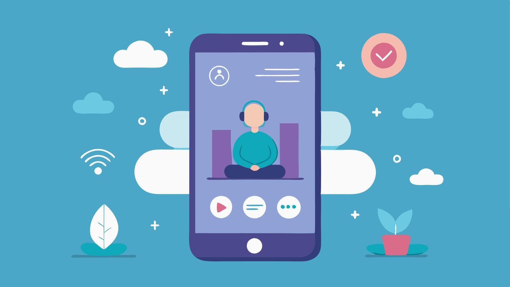 Customized Sensory Playlist A smartphone screen filled with icons of various sensory activities e.g. meditation sounds visuals. Users can drag and drop icons into a playlist to. vector