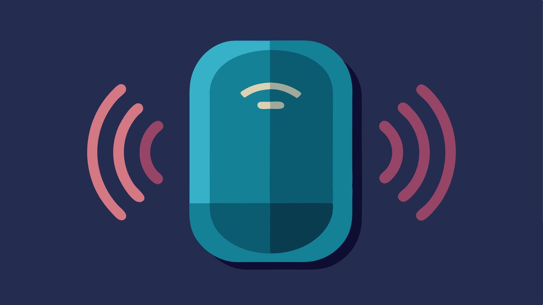 Audio Learning Device A sleek portable audio device or speaker with sound waves emanating from it symbolizing audio learning materials.. vector