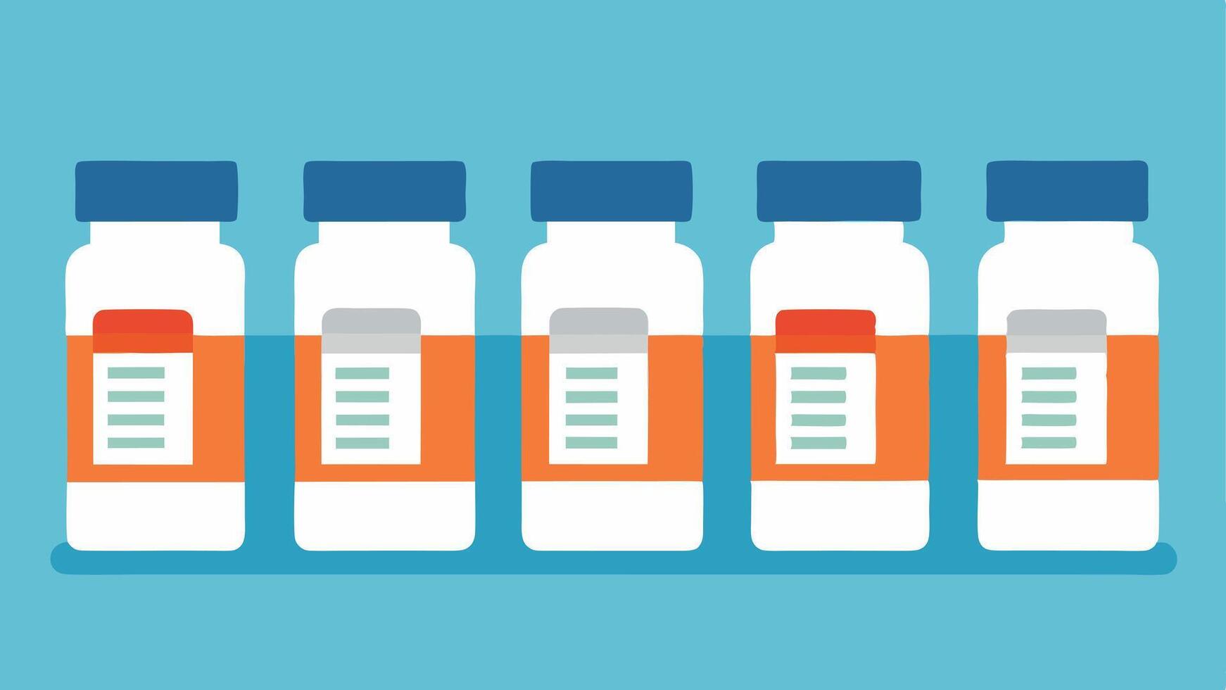 EasytoRead Labeling An image showing a line of medication bottles with easytoread large print labels illustrating how crucial it is for all customers to understand their. vector