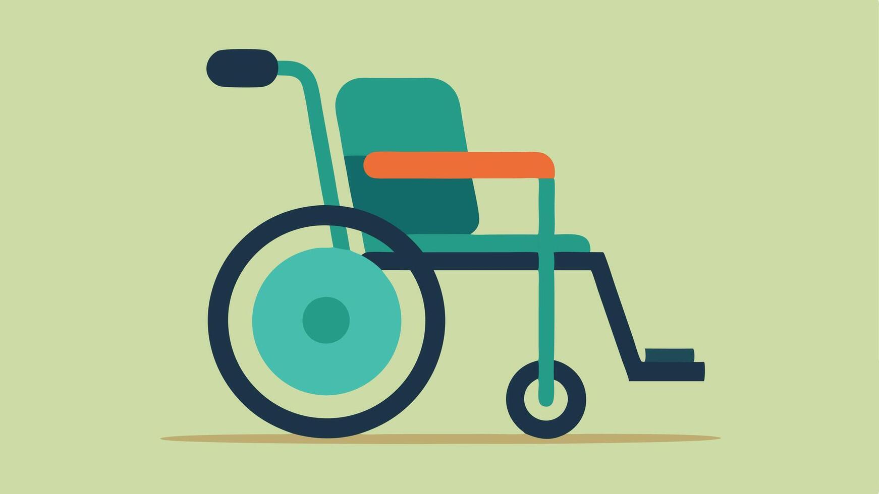 Buddy Seat A depiction of a portable buddy seat attachment that can be secured to a wheelchair for hikers to comfortably take breaks on the trail with friends.. vector