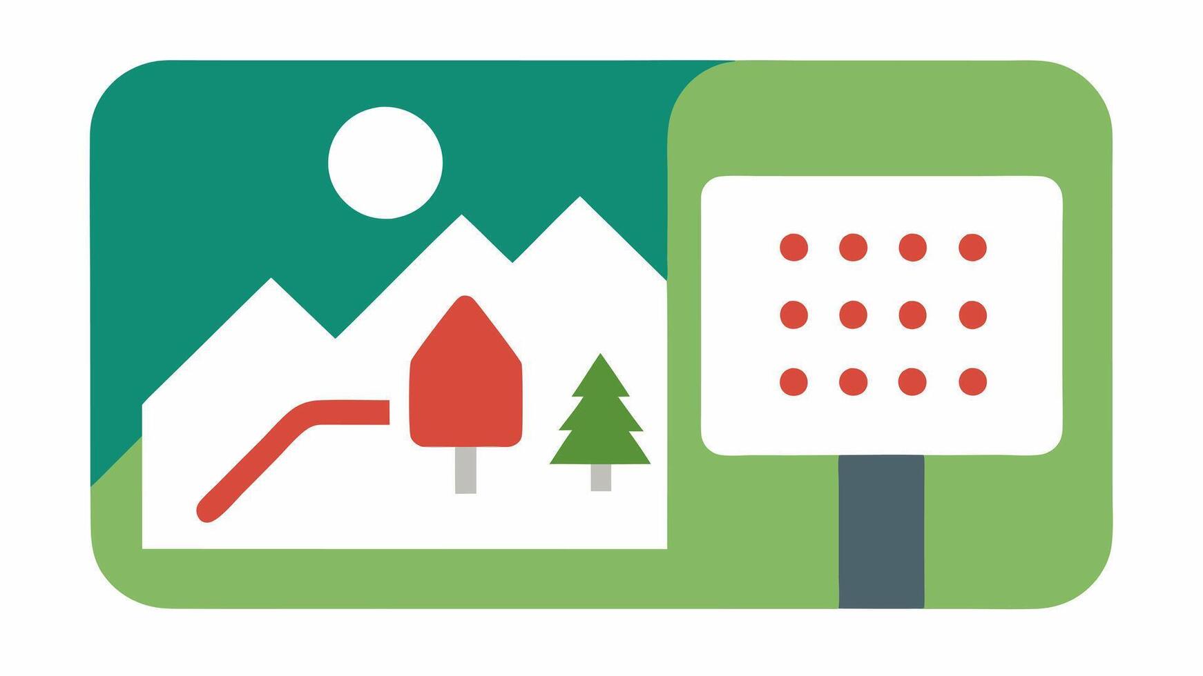 Accessible Trail Signage An illustration of an inclusive trail sign with braille and large print indicating accessible paths and points of interest for hikers with visual. vector