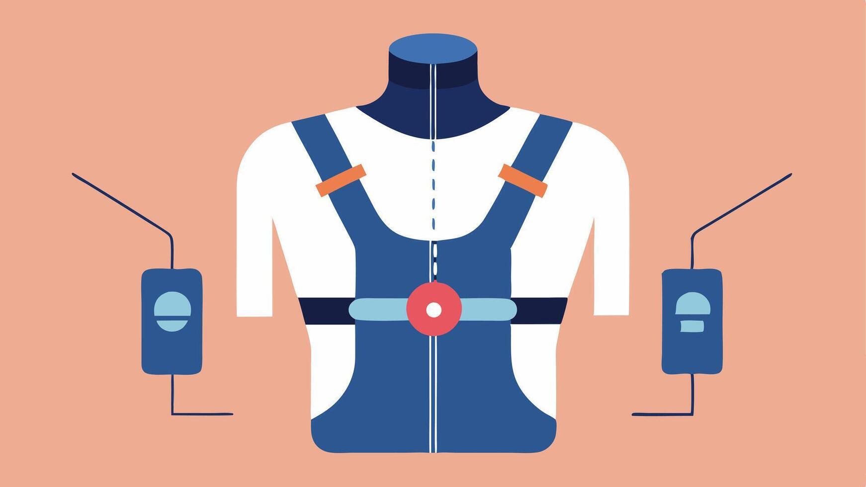 Adaptive Design Details A closeup illustration of clothing details such as magnetic closures and adjustable ss demonstrating functional yet fashionable adaptive wear.. vector
