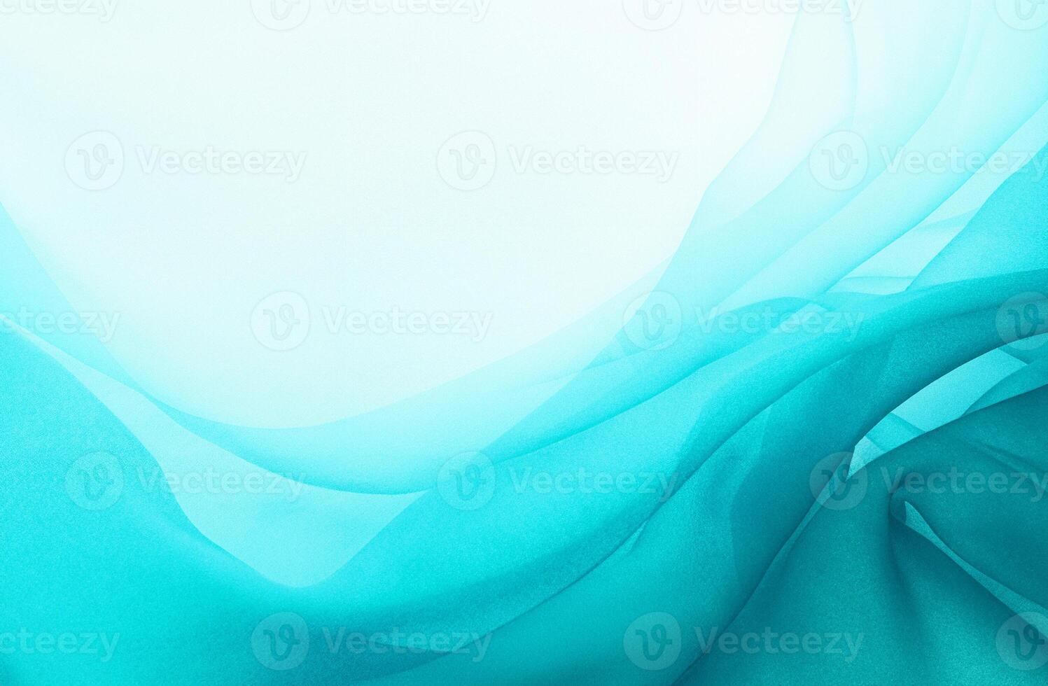 Abstract turquoise fabric texture with flowing waves and soft gradient, ideal for backgrounds or creative designs. photo