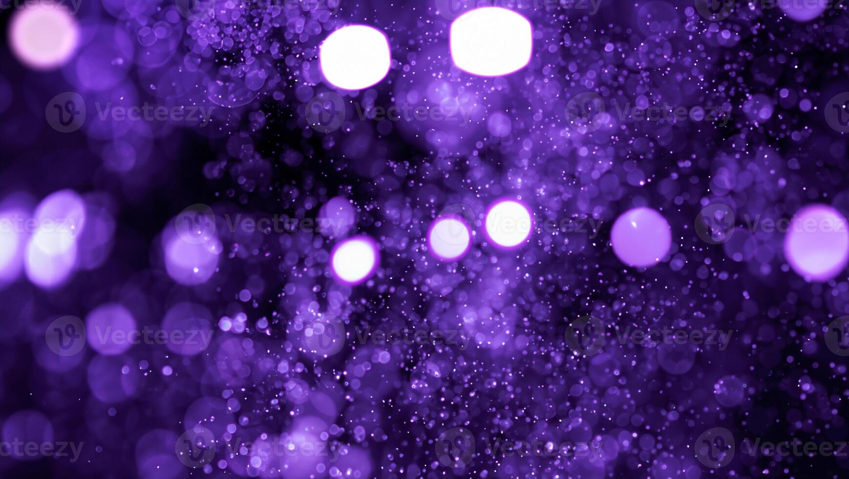 Purple abstract bokeh with glowing particles and blurred lights, perfect for backgrounds and creative designs. photo