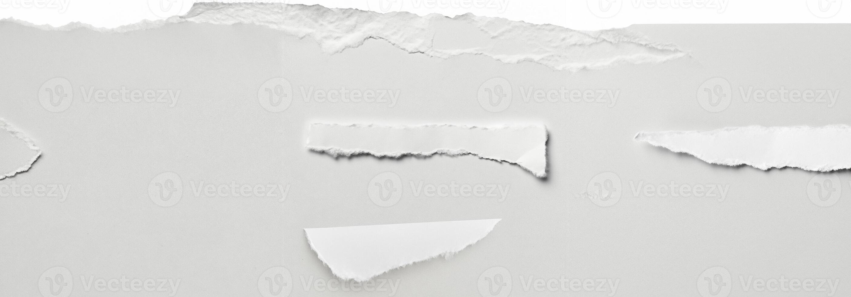 Clean torn edge of white paper against a plain background, ideal for creative, design, and crafting projects. photo