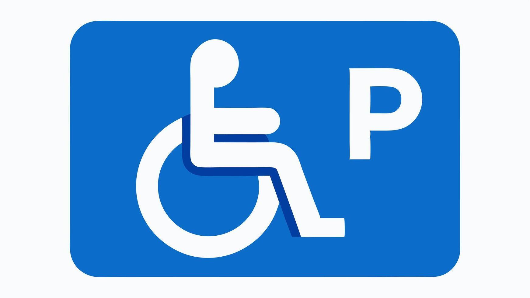 Accessible Parking Sign A clear illustration of a blue parking sign with a white wheelchair symbol indicating an accessible parking space.. vector