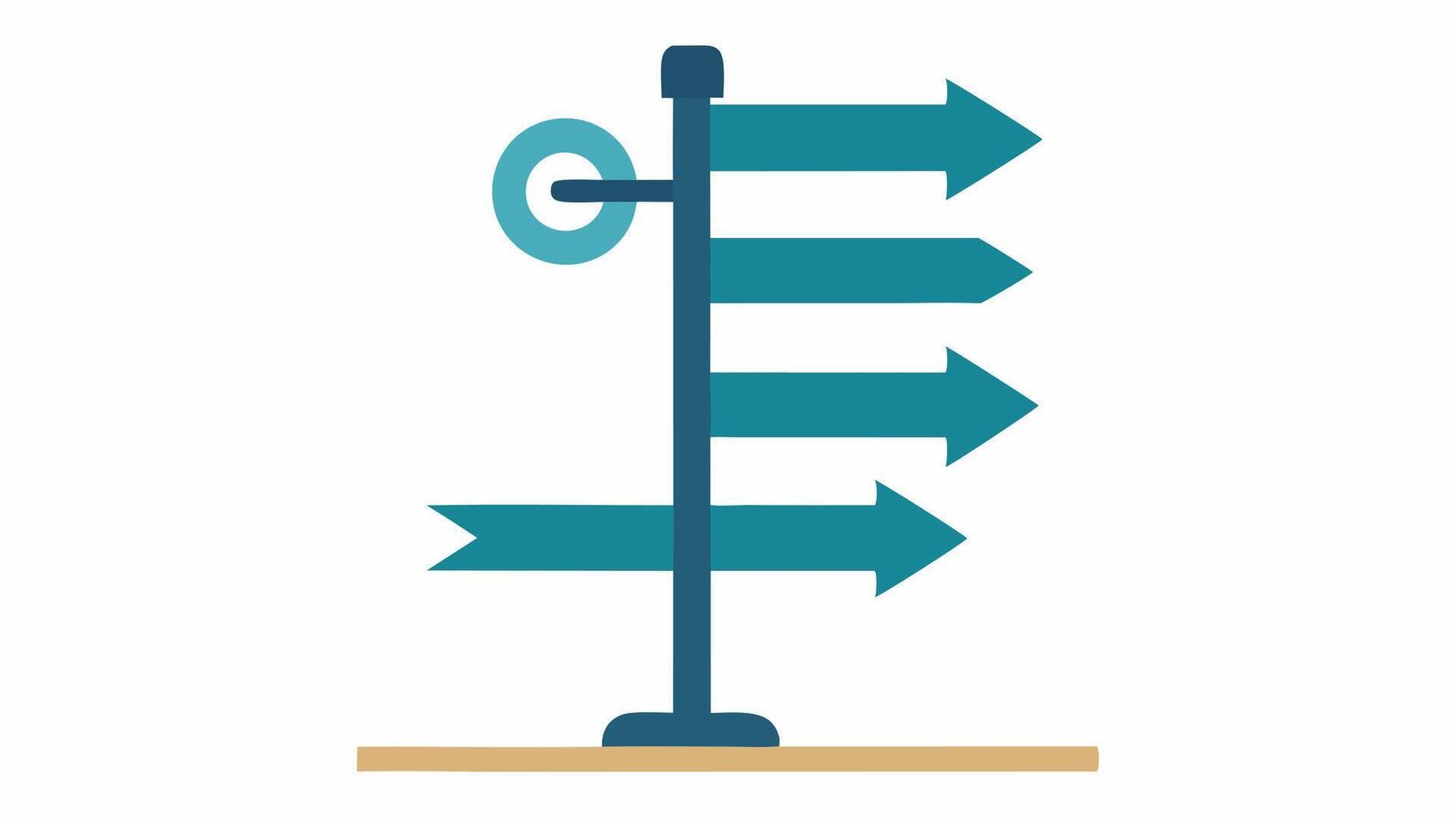 Accessible Directional Sign A vertical signpost displaying arrows pointing in various directions with simple icons like a wheelchair symbol indicating accessible routes.. vector